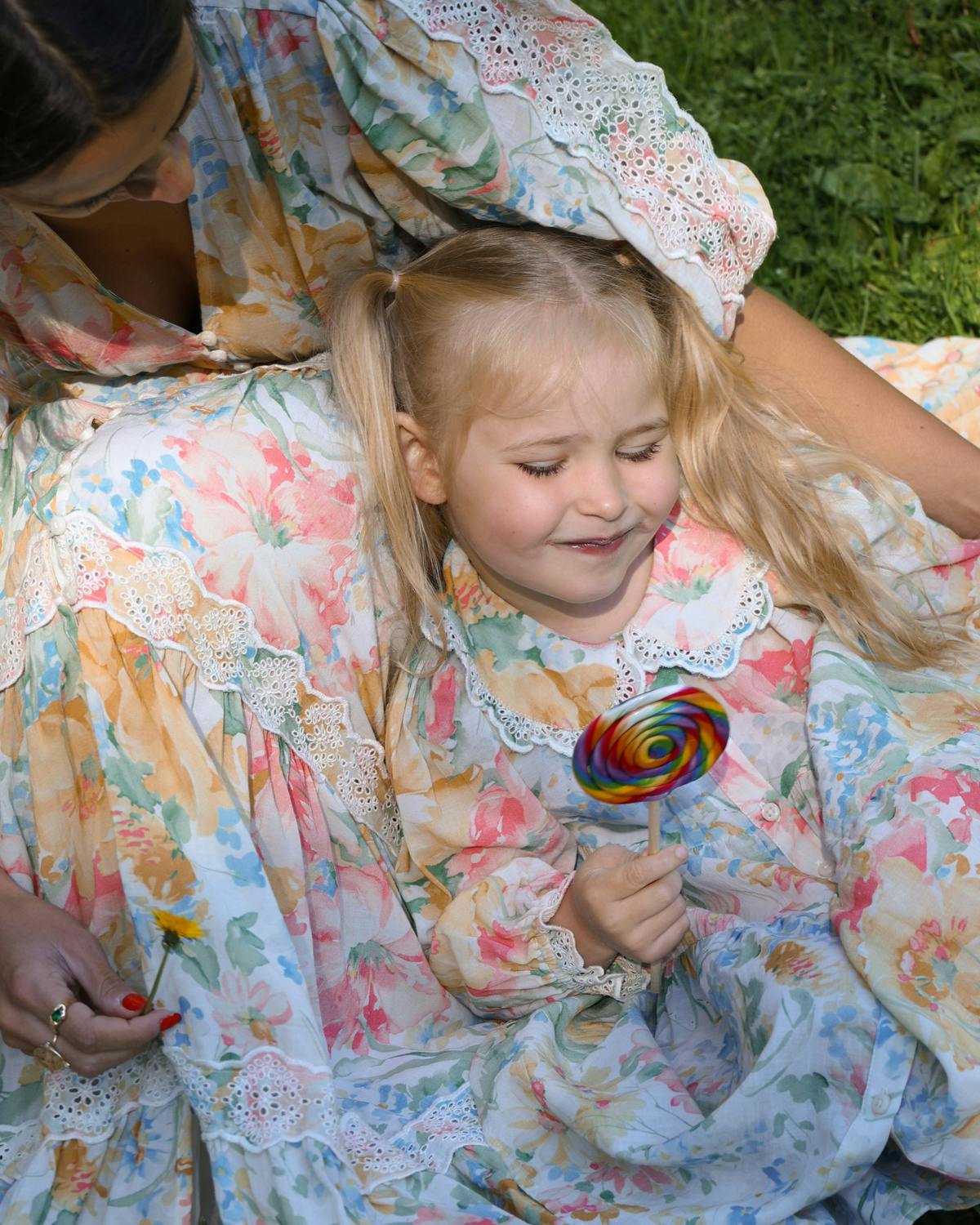 Cotton Slub Shirt Dress, Blooming Pastels. Image #10