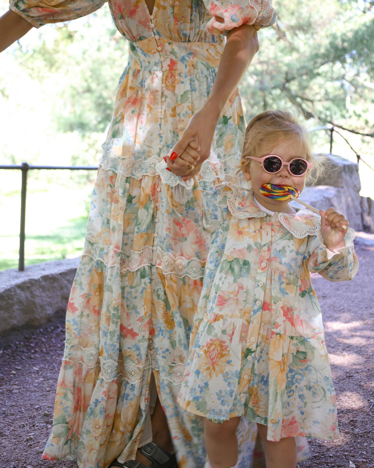 Cotton Slub Shirt Dress, Blooming Pastels. Image #9
