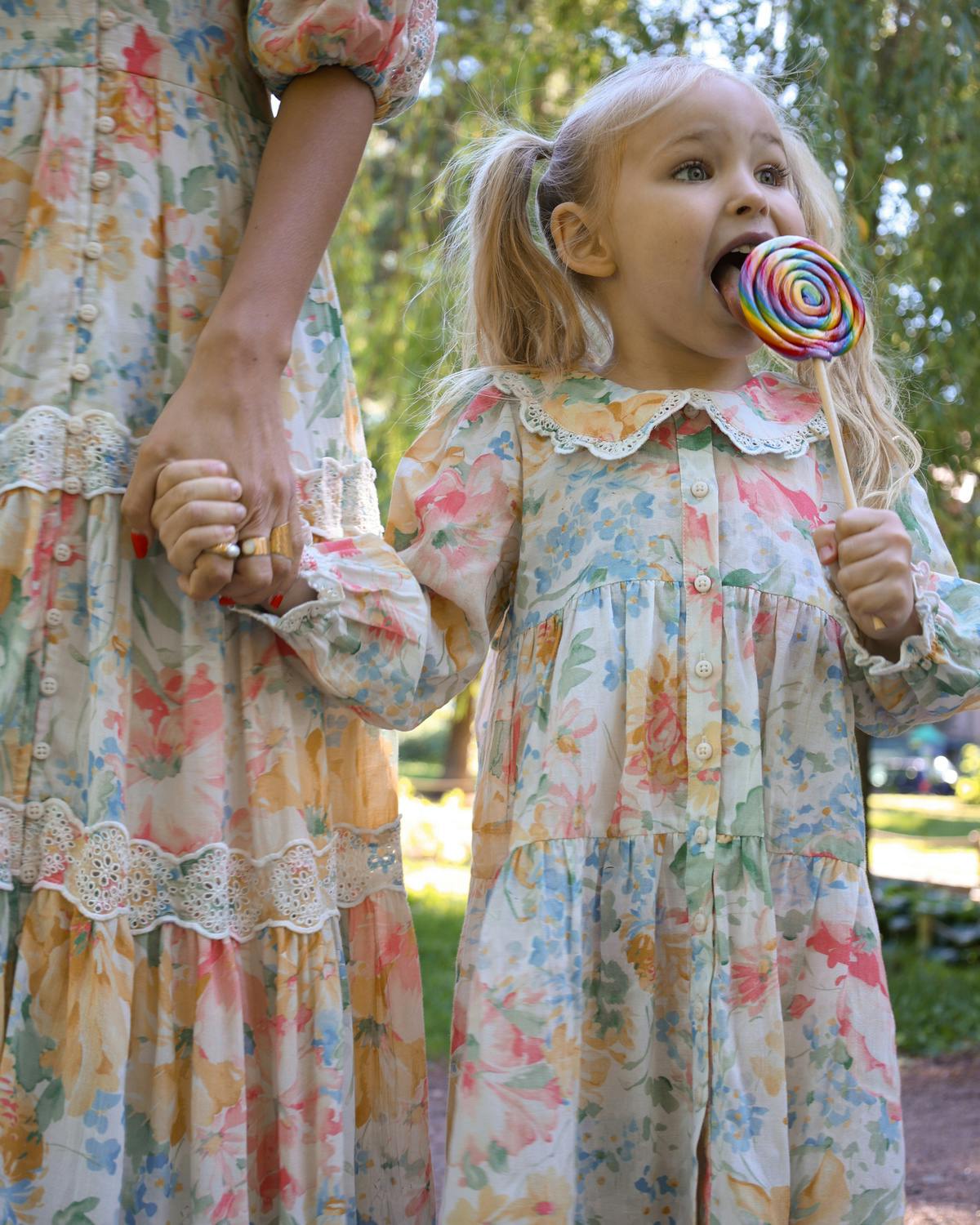 Cotton Slub Shirt Dress, Blooming Pastels. Image #8