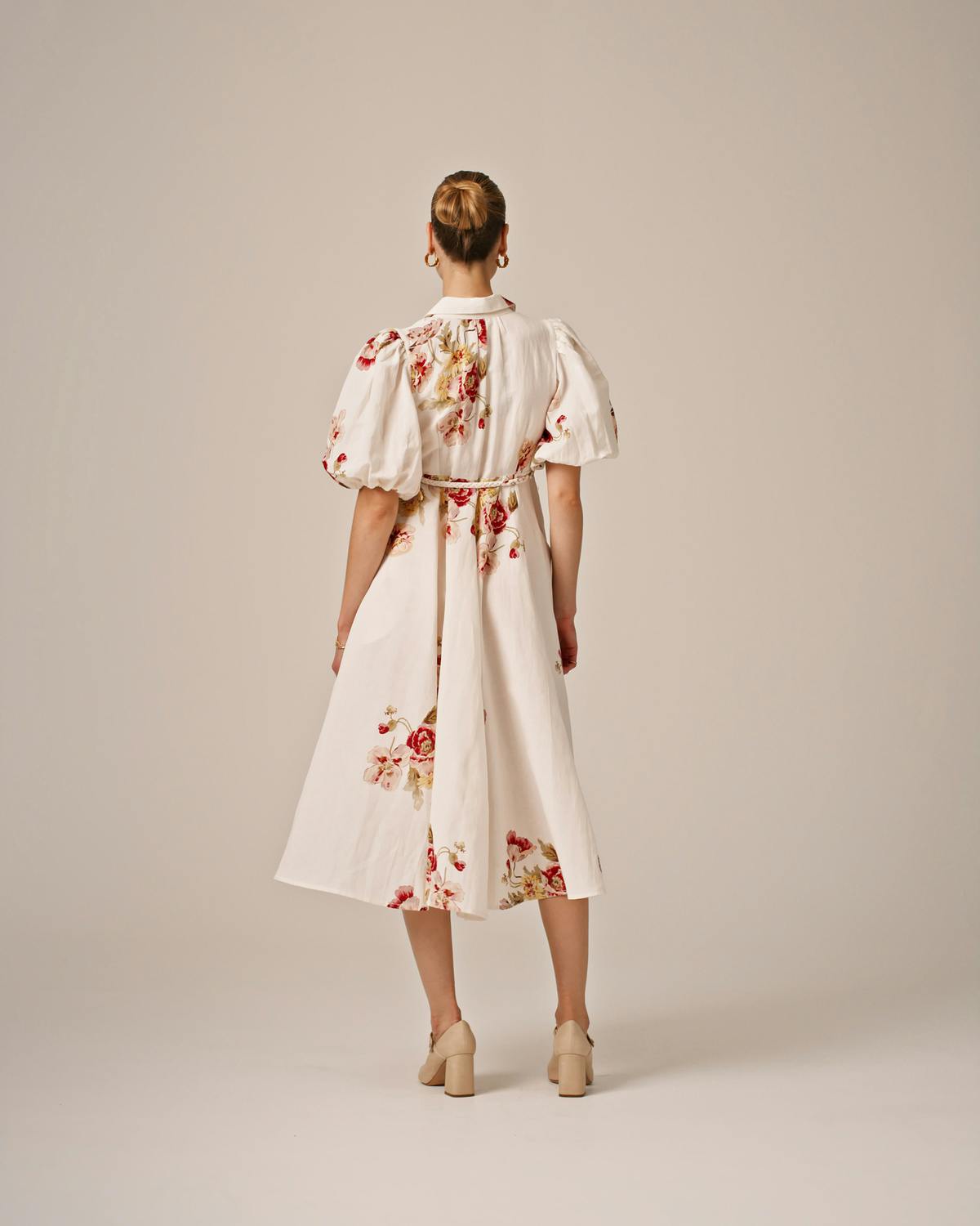 Linen Button-Down Dress, Rosette. Image #7