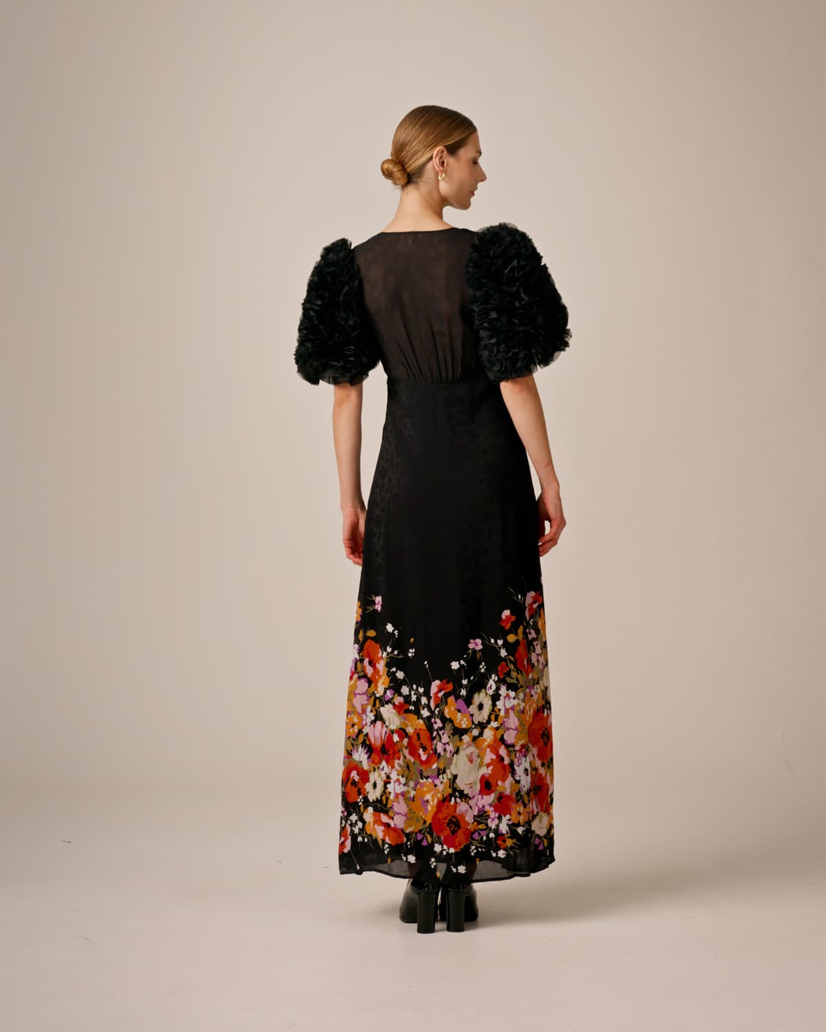 Georgette Ruffle Gown, Dark Bloom. Image #3