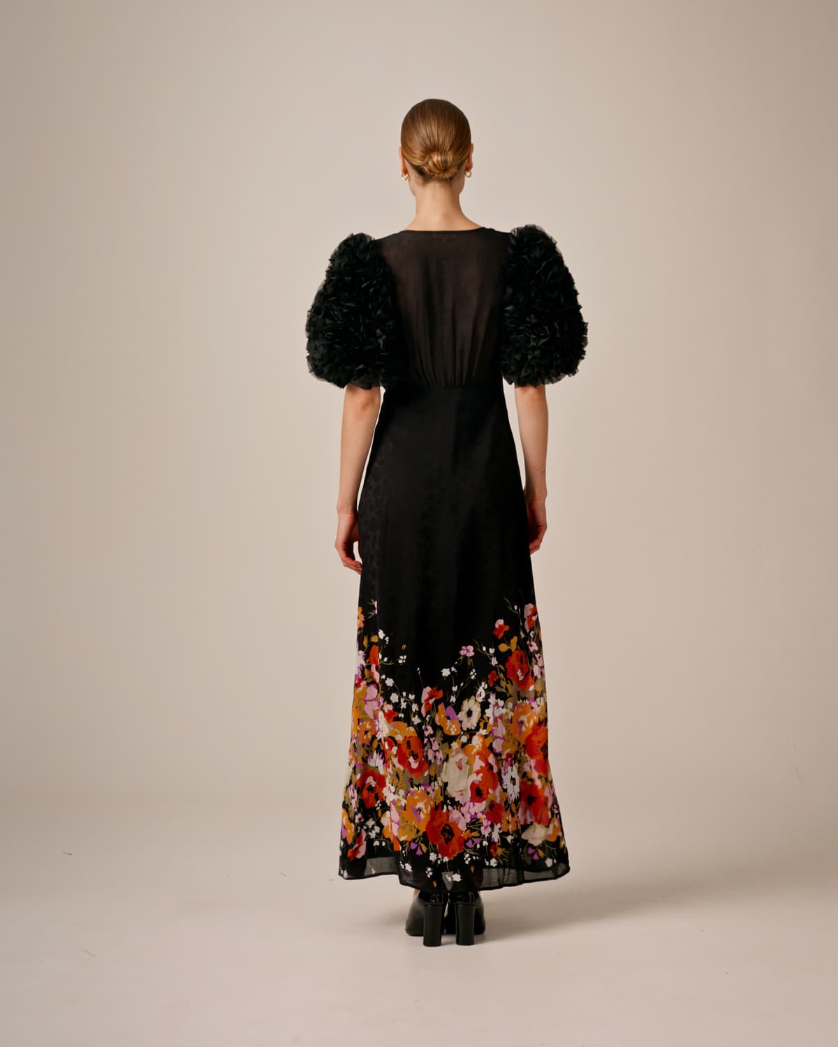 Georgette Ruffle Gown, Dark Bloom. Image #4