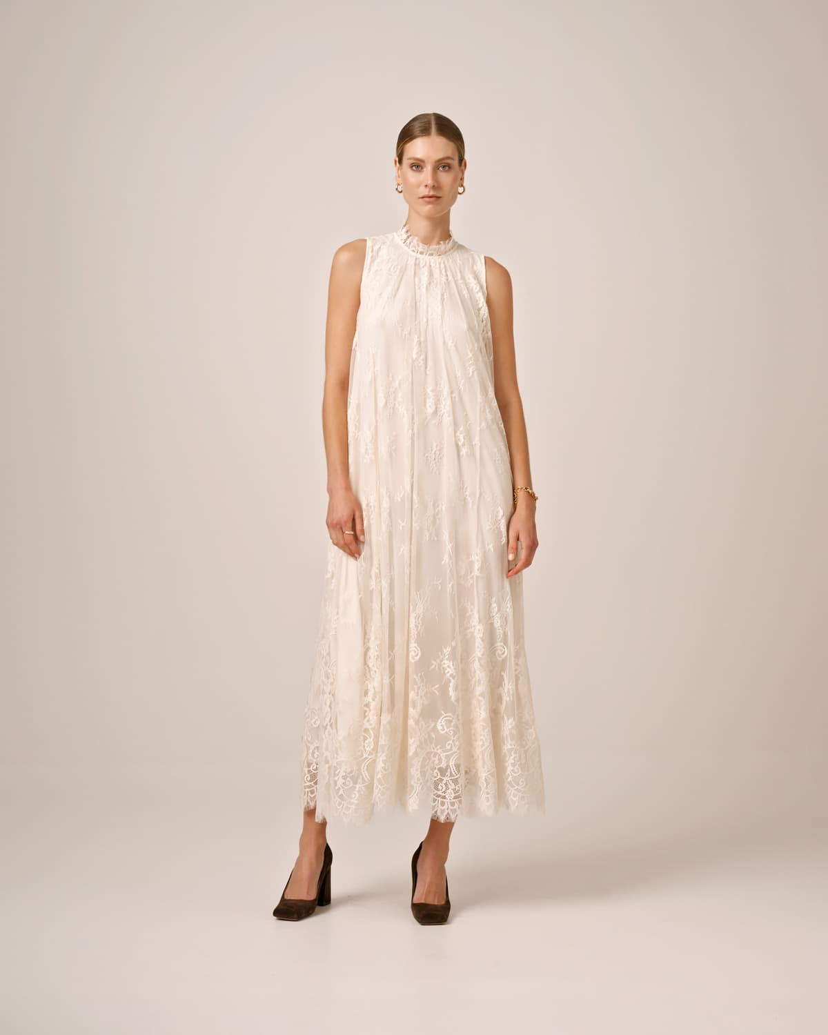 Lace Shift Dress, Vintage White. Image #5