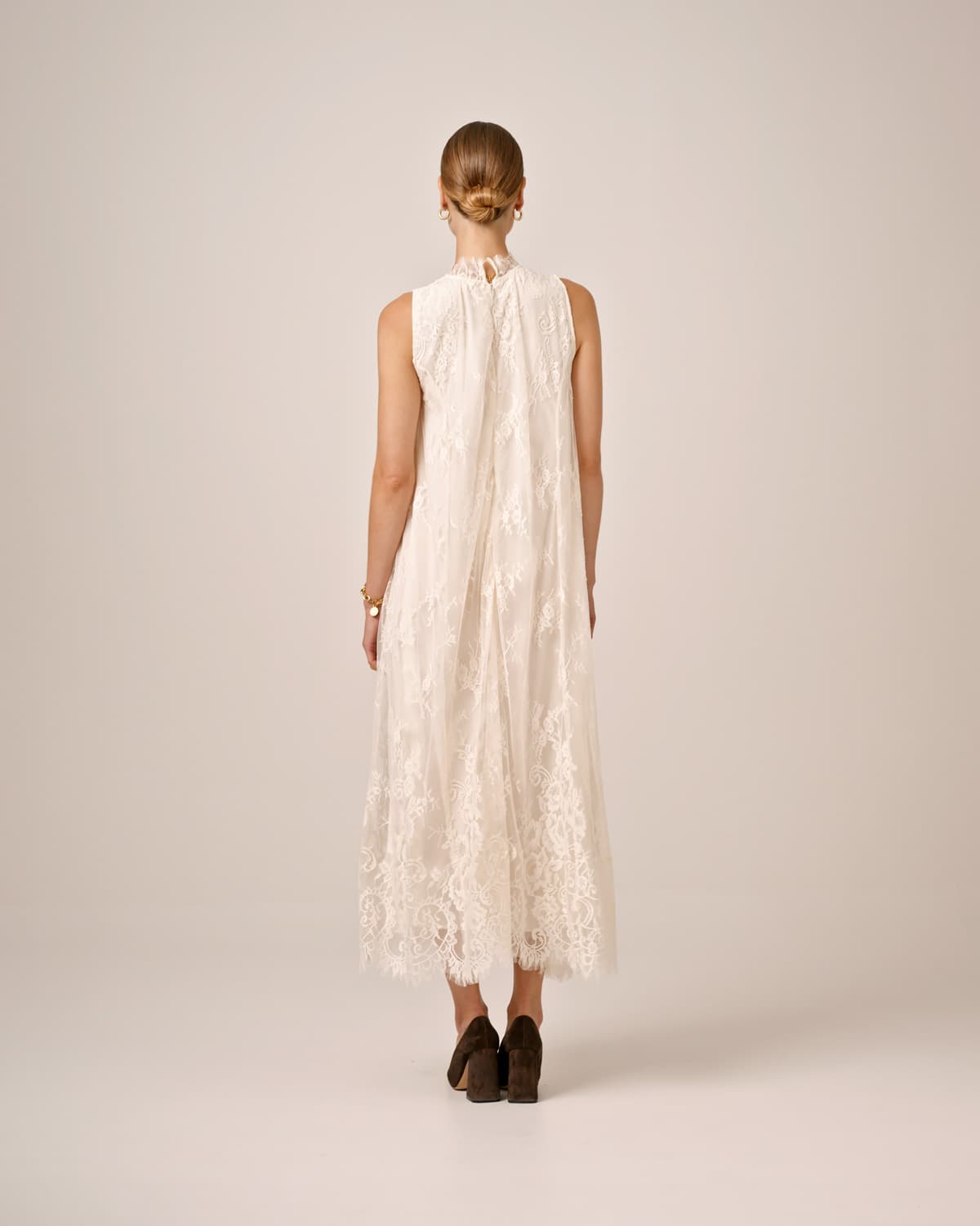 Lace Shift Dress, Vintage White. Image #3