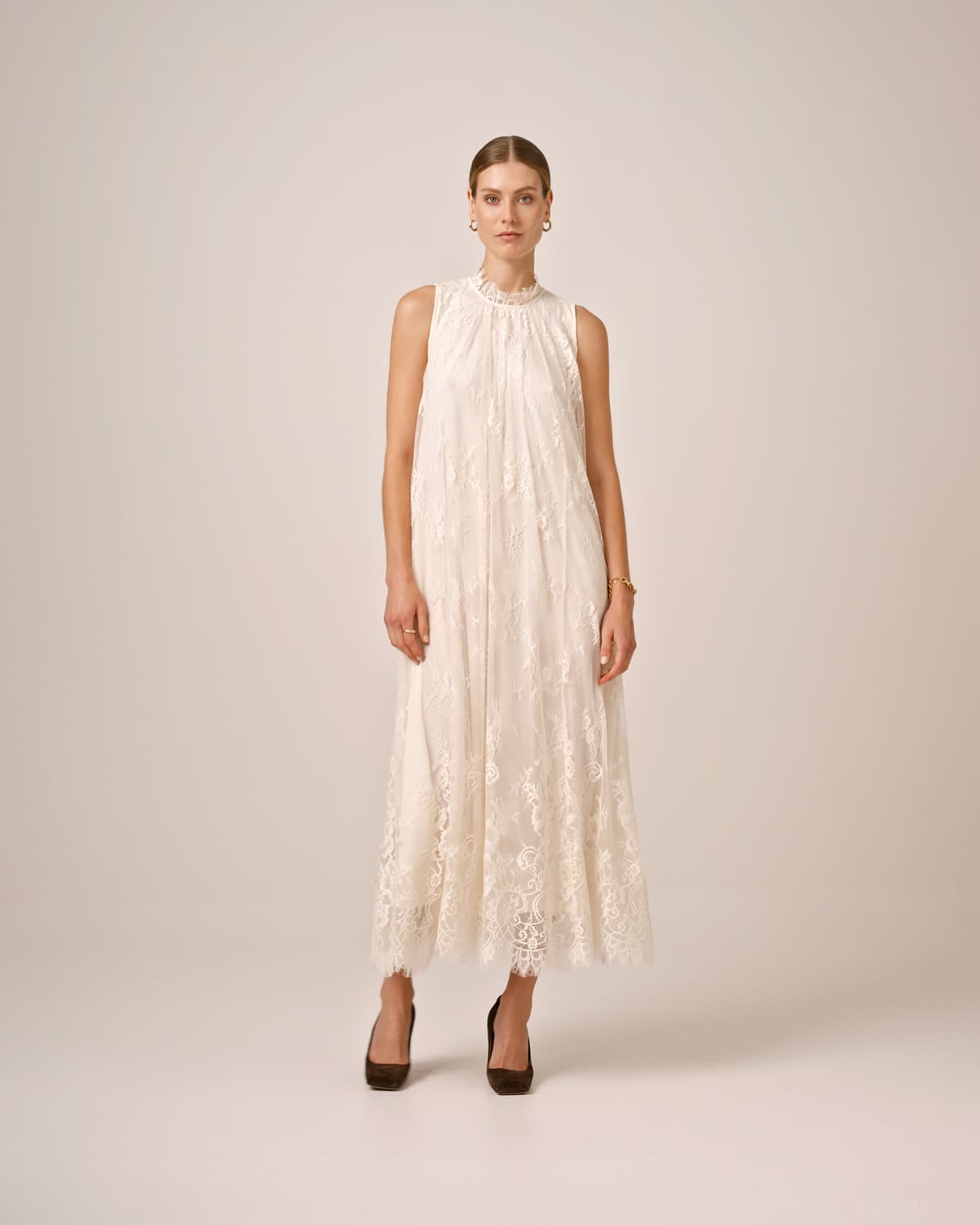 Lace Shift Dress, Vintage White. Image #4