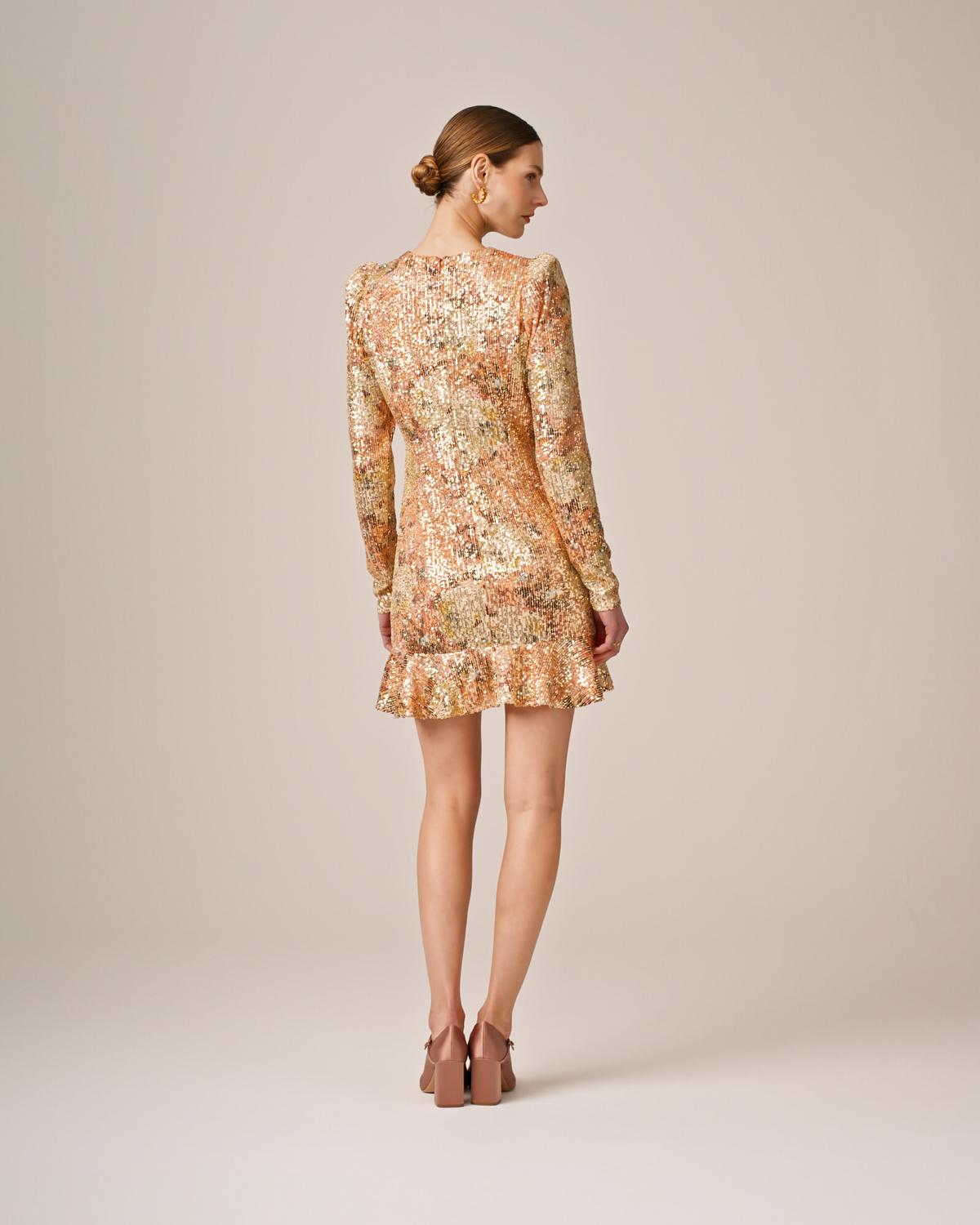 Sequins Mini Dress, Brushed peony. Image #4