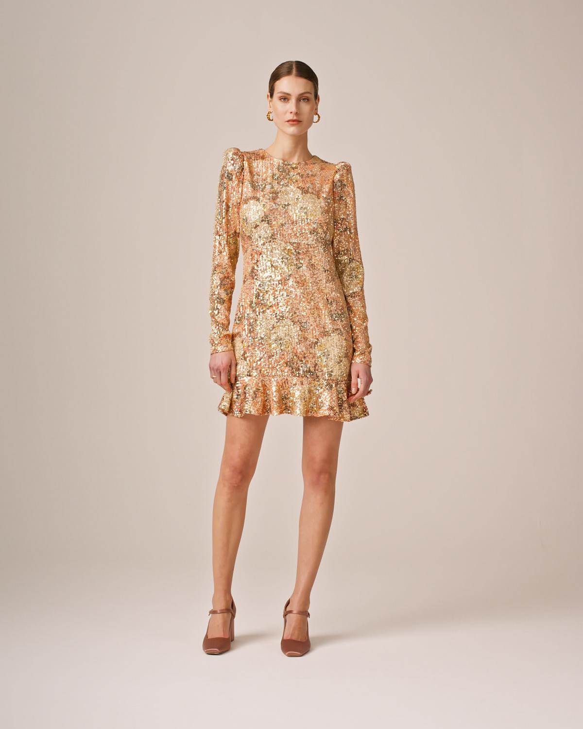 Sequins Mini Dress, Brushed peony. Image #2