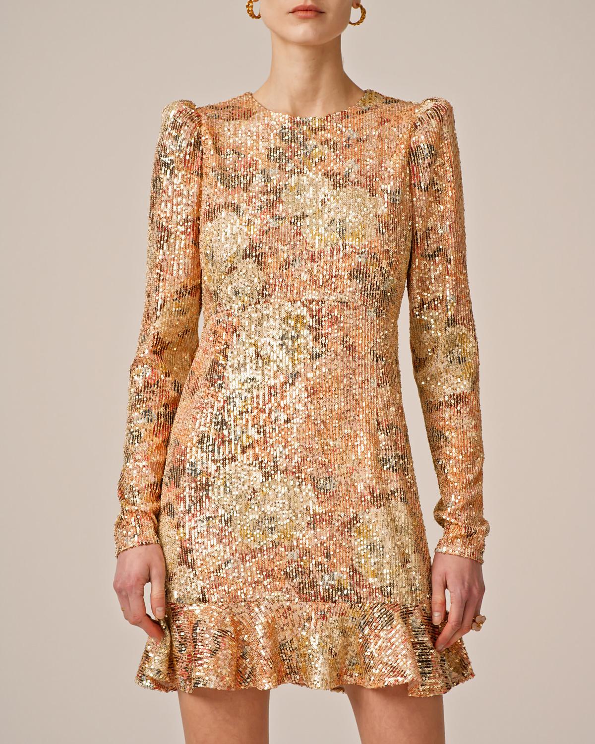 Sequins Mini Dress, Brushed peony. Image #3