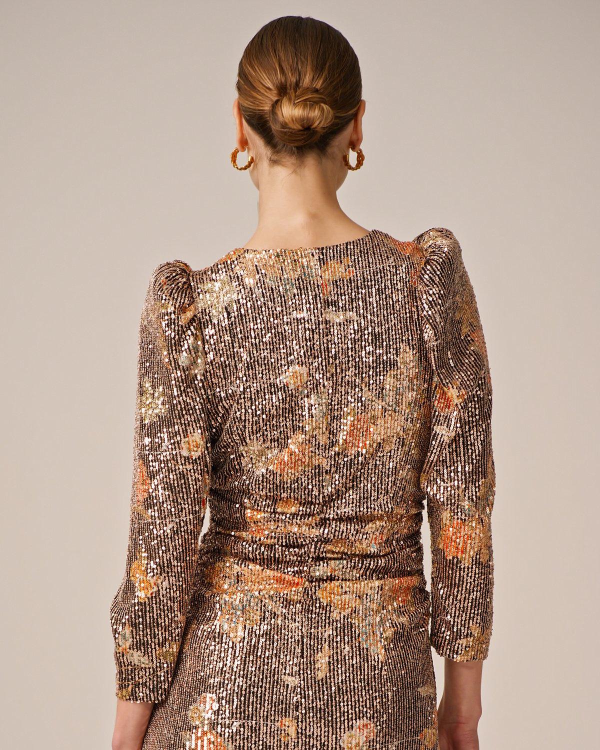 Sequins Maxi Dress, Night Garden. Image #5