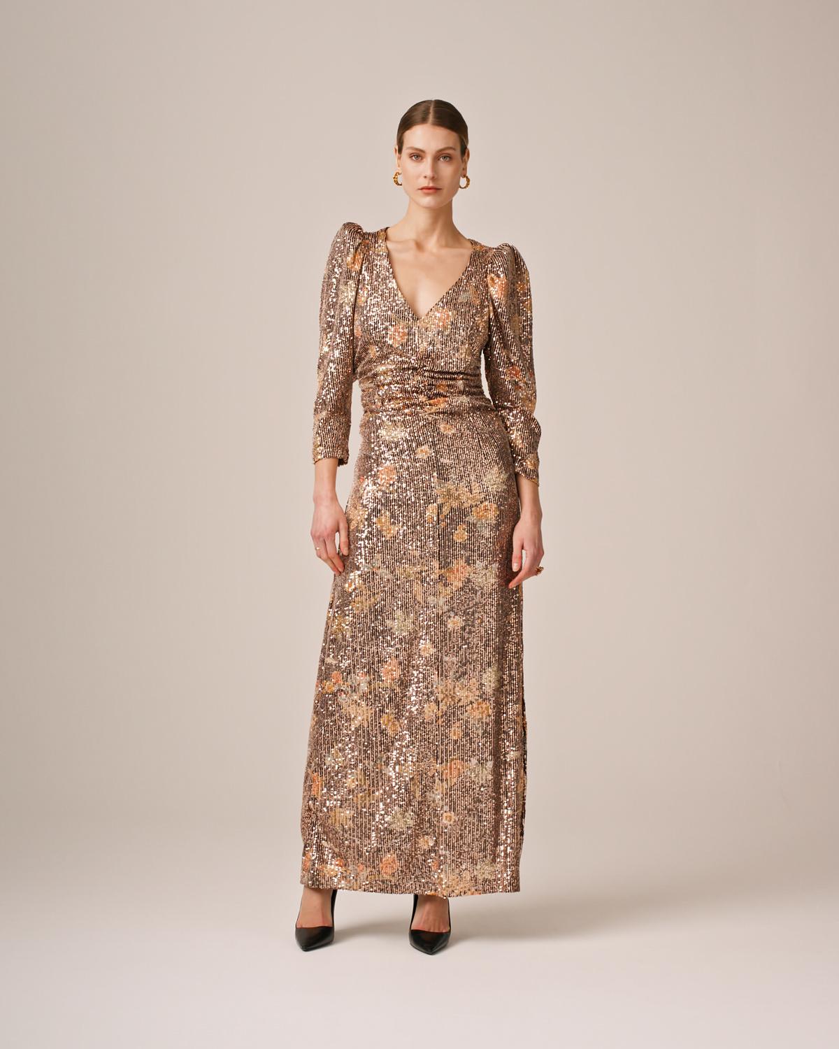 Sequins Maxi Dress, Night Garden. Image #6