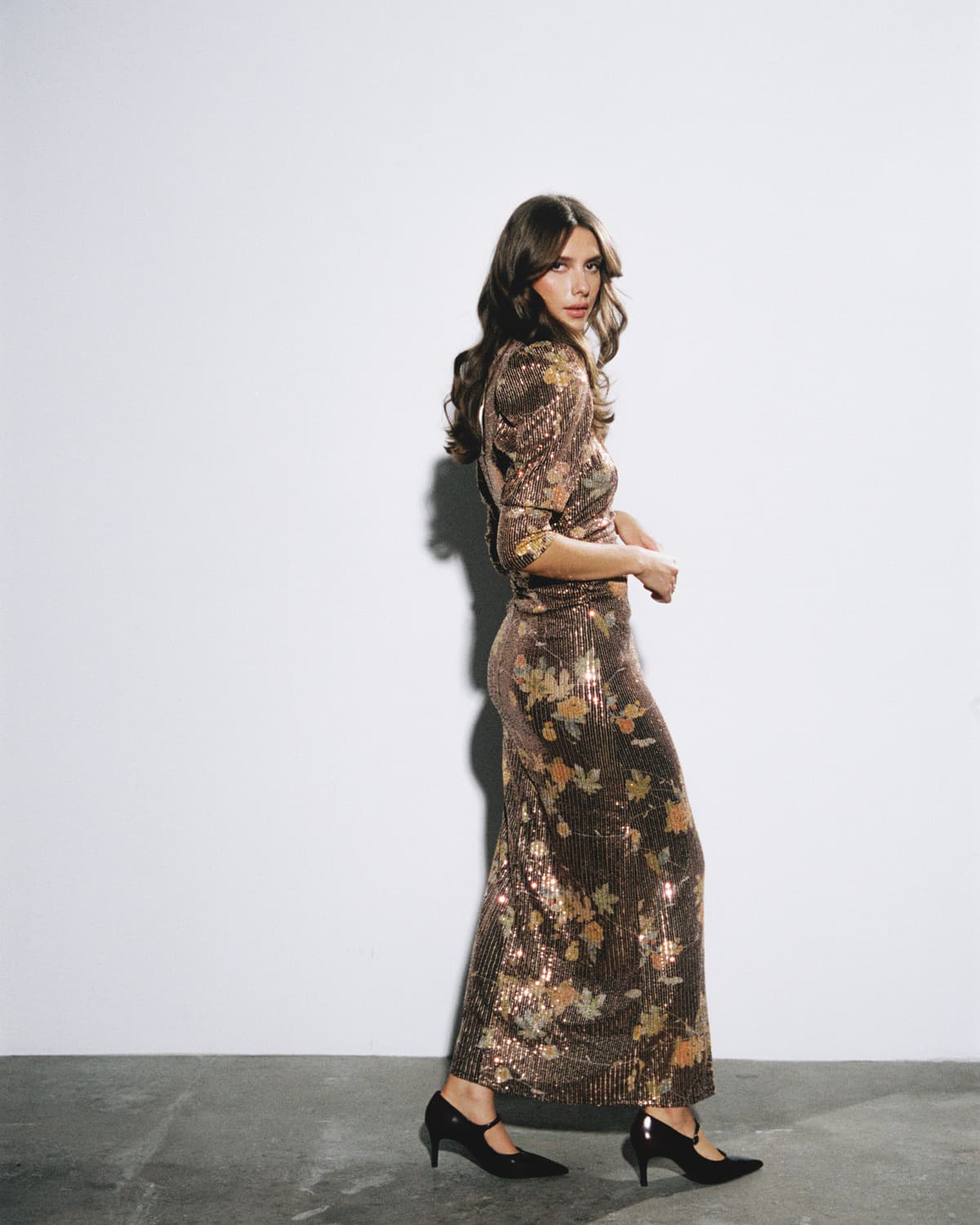 Sequins Maxi Dress, Night Garden. Image #3