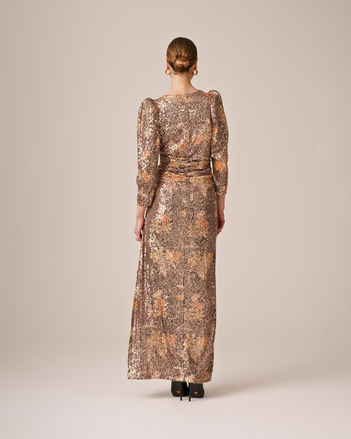 Sequins Maxi Dress, Night Garden. Image #3