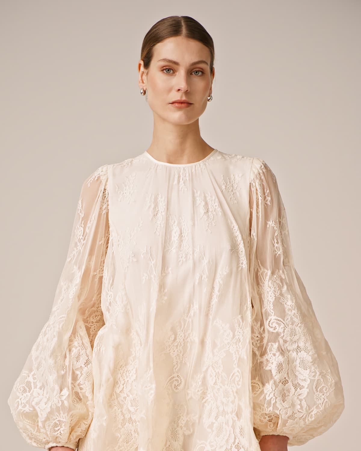 Lace Mini Dress, Vintage White. Image #4