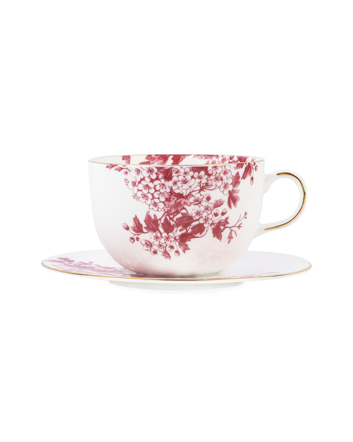 Tea Cup and Sauser, Burgundy. Image #1