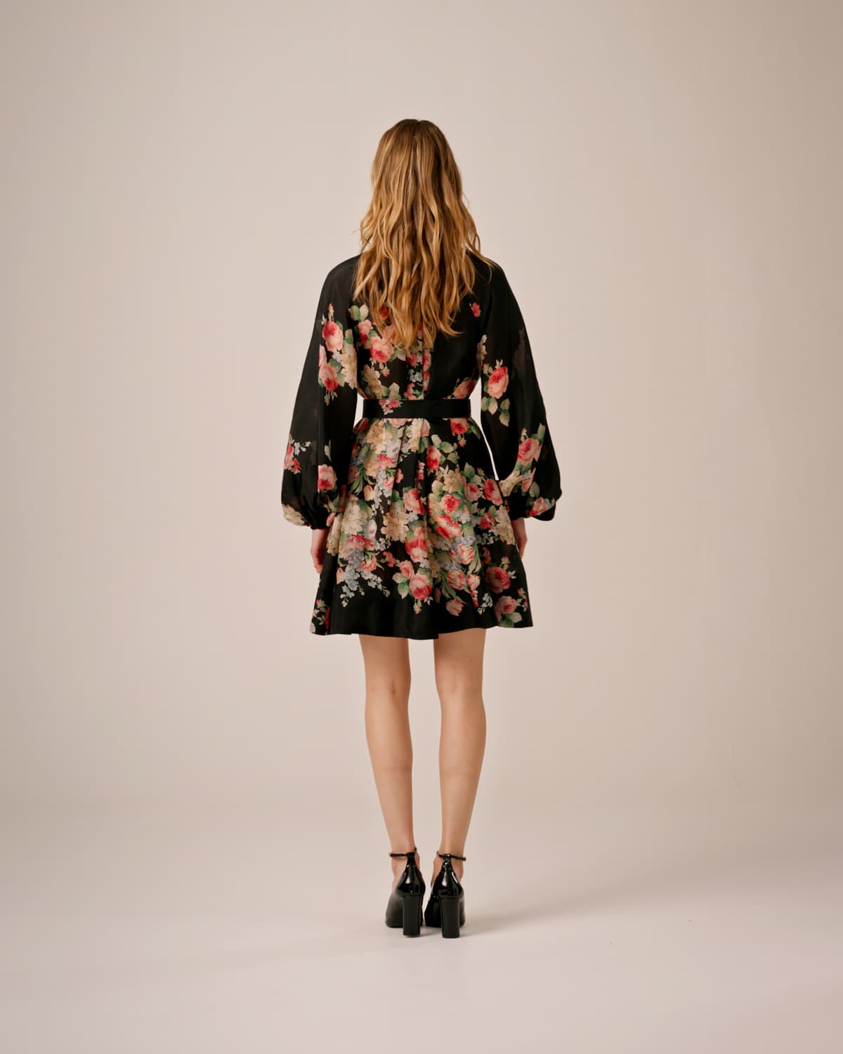 Cupro Button-Down Dress, Flower Market. Image #3