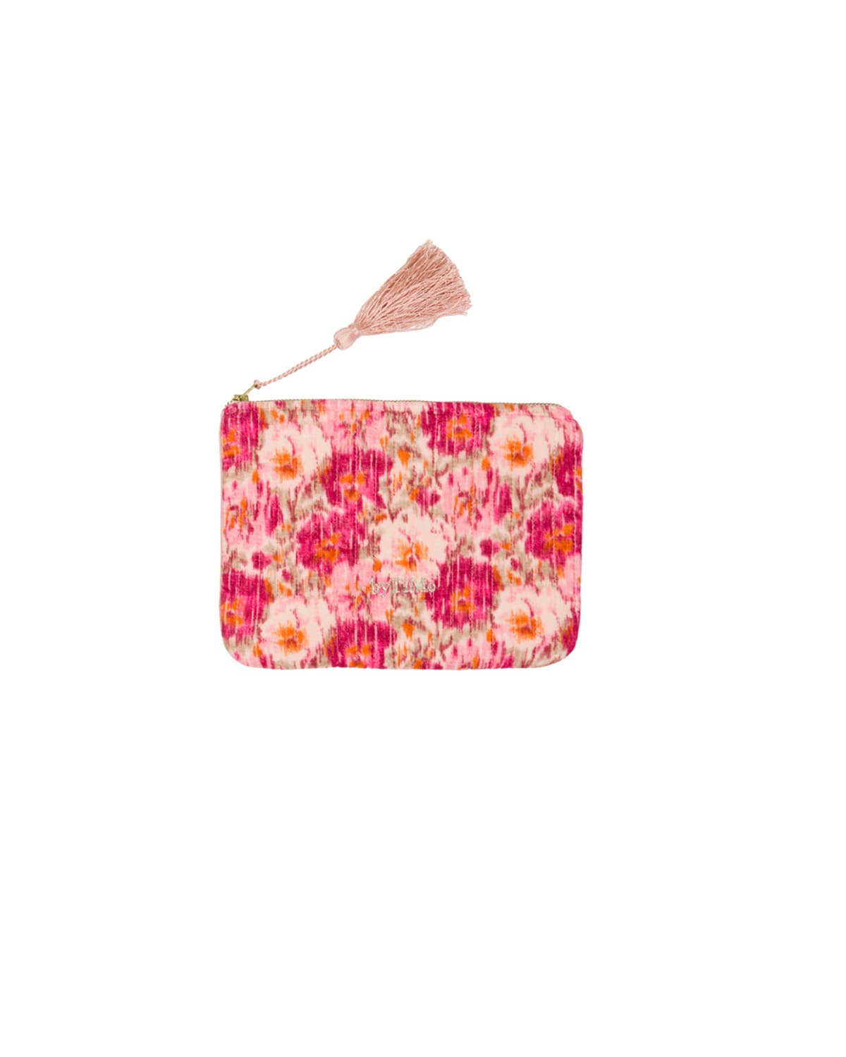 Zipper Pouch Velvet, Brushed Blossoms. Image #1