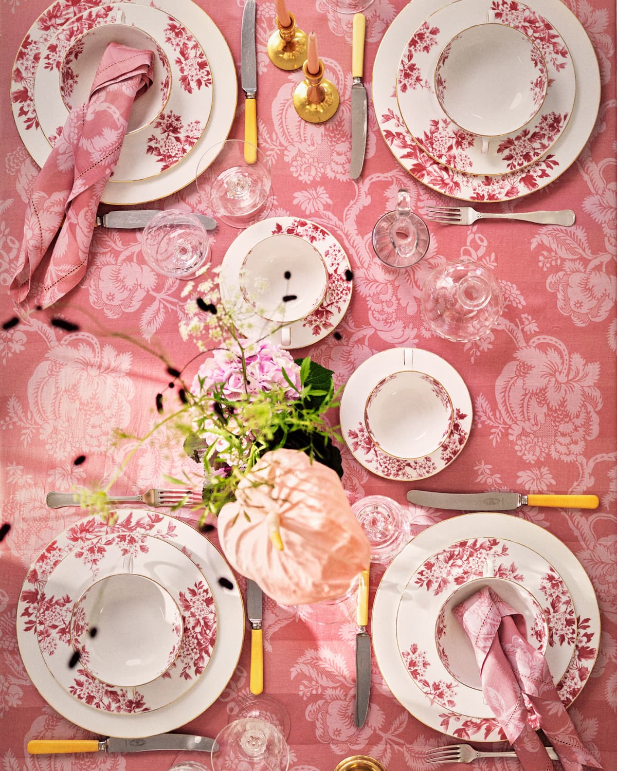 Table Cloth Linen Stripe 140x300, Vintage Wallpaper. Image #1