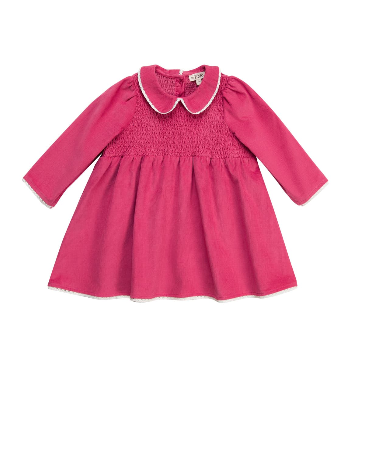 Baby Cord Smocking Dress, Raspberry. Image #6