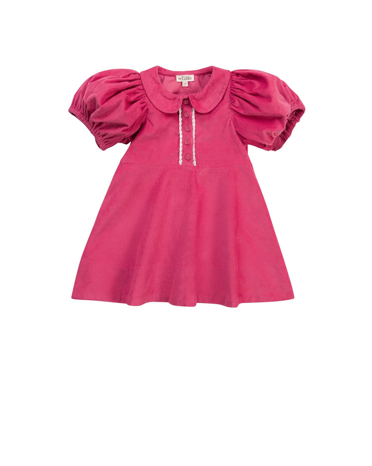 Baby Cord Collar Dress, Raspberry. Image #6