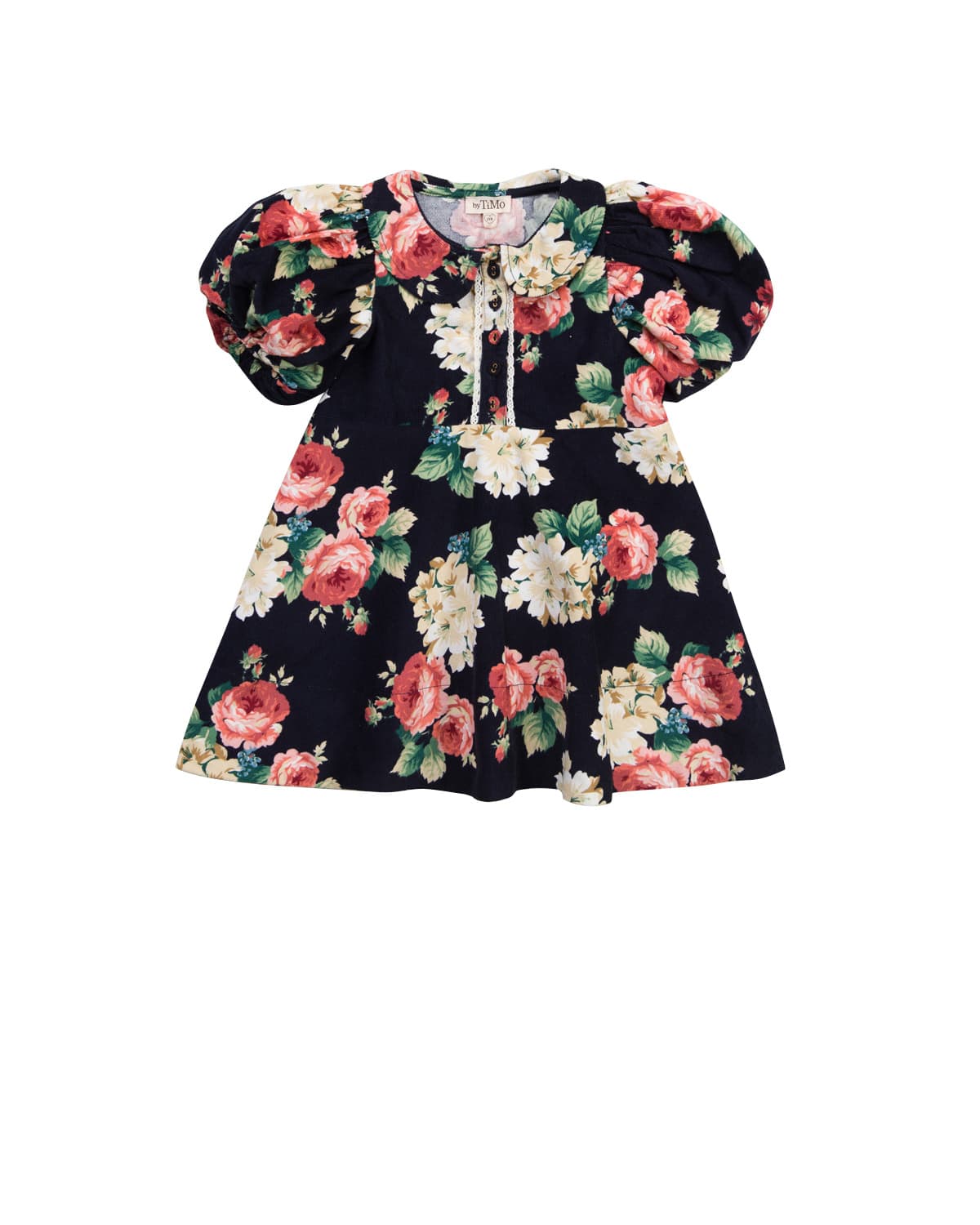 Baby Cord Collar Dress, Midnight Roses. Image #4