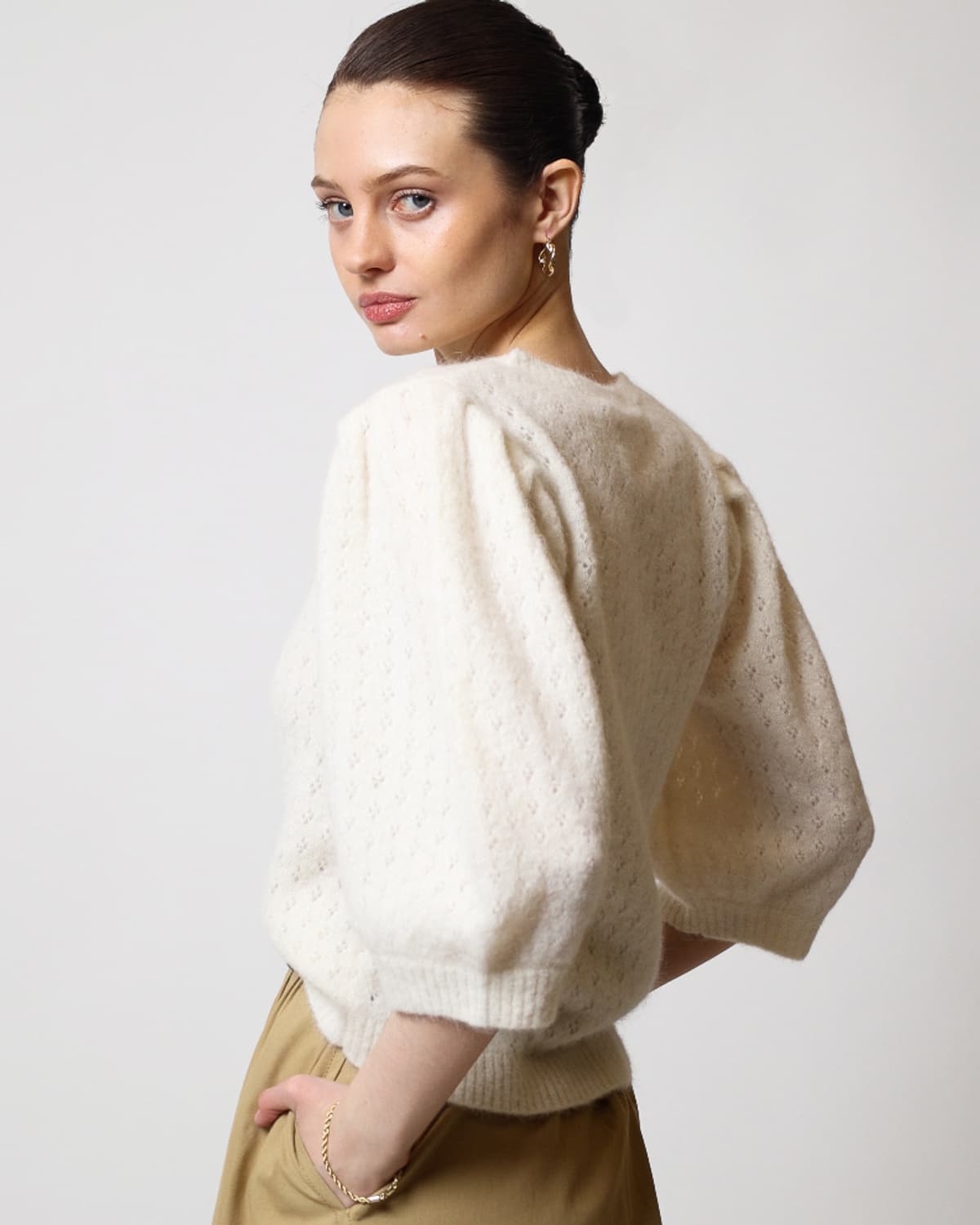 Knit Top, Off White. Image #2