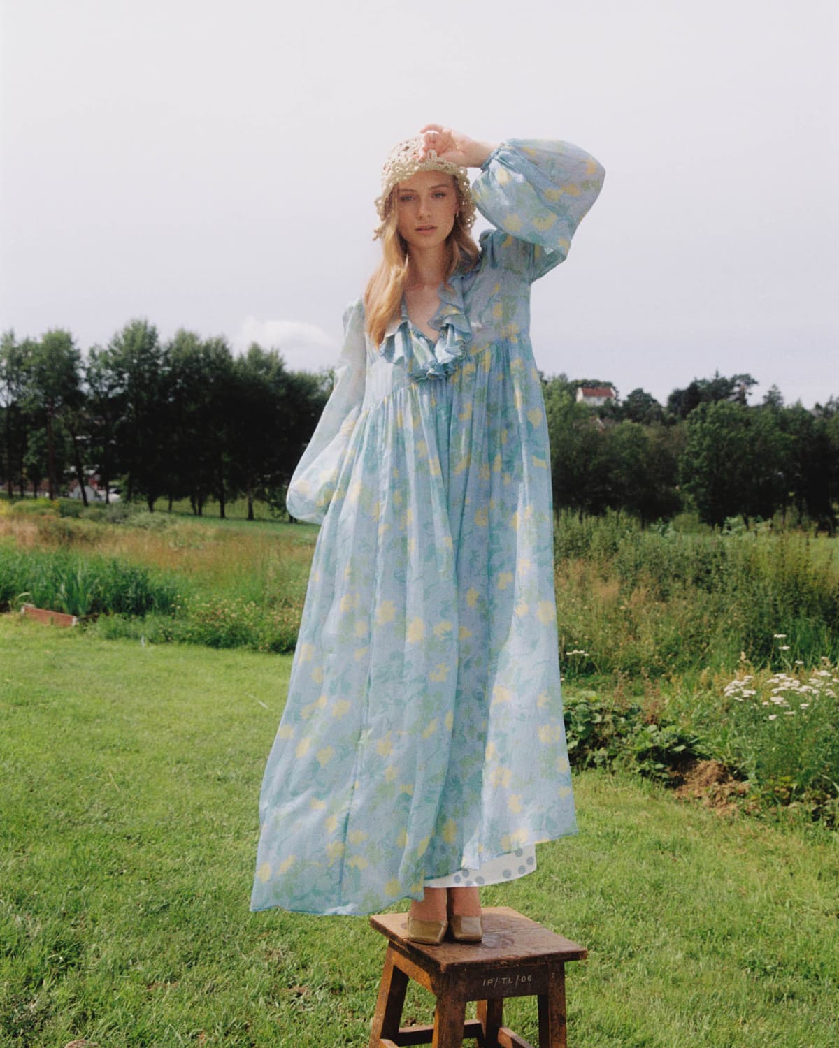 Cupro Relaxed Dress, Anemone Field. Image #1