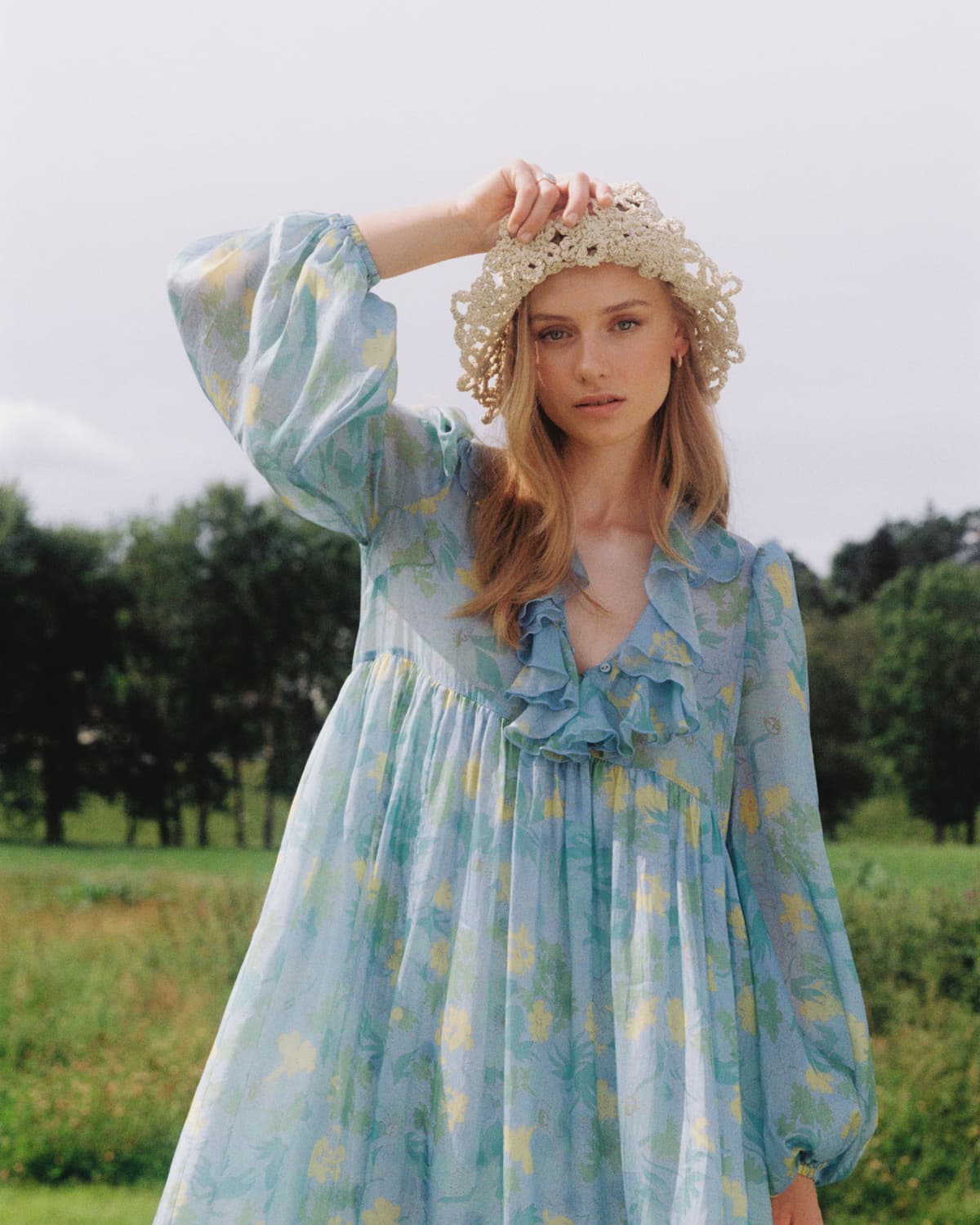 Cupro Relaxed Dress, Anemone Field. Image #2