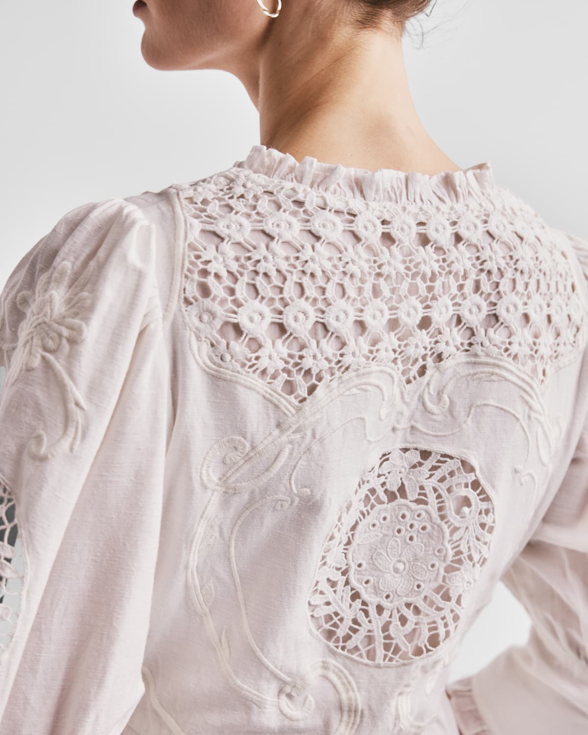 Linen Button-Down Dress, Off White. Image #4