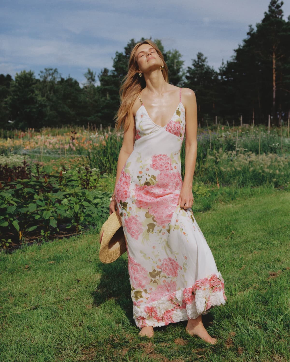 Organza Slip Dress, Cherry Bloom. Image #1