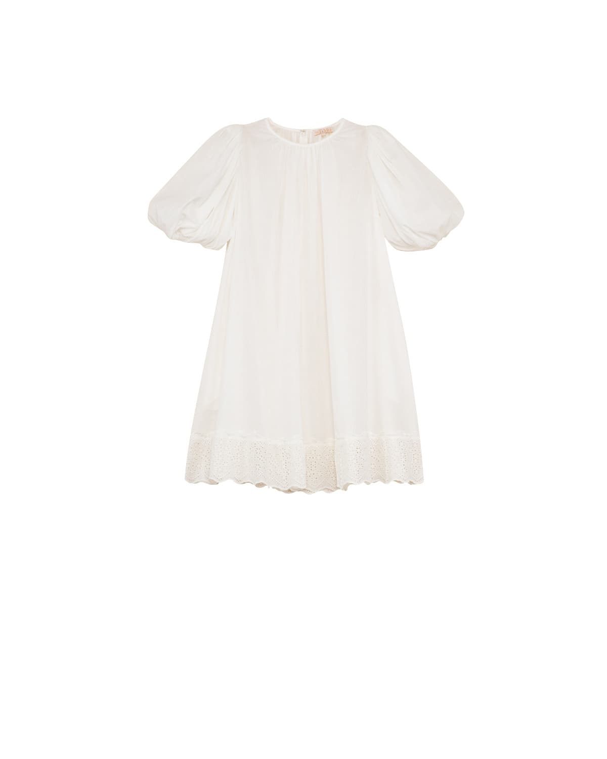 Cotton Slub Shift Dress, White. Image #3