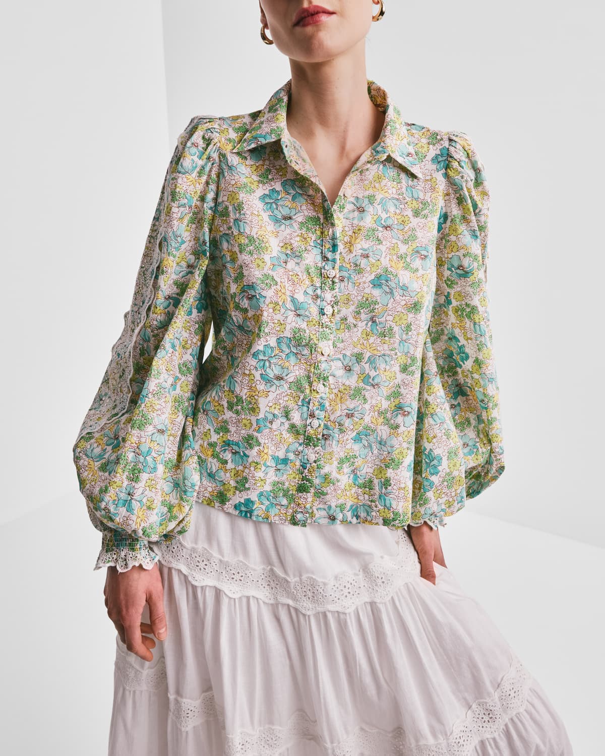 Cotton Slub Shirt, Anemone Fields. Image #1