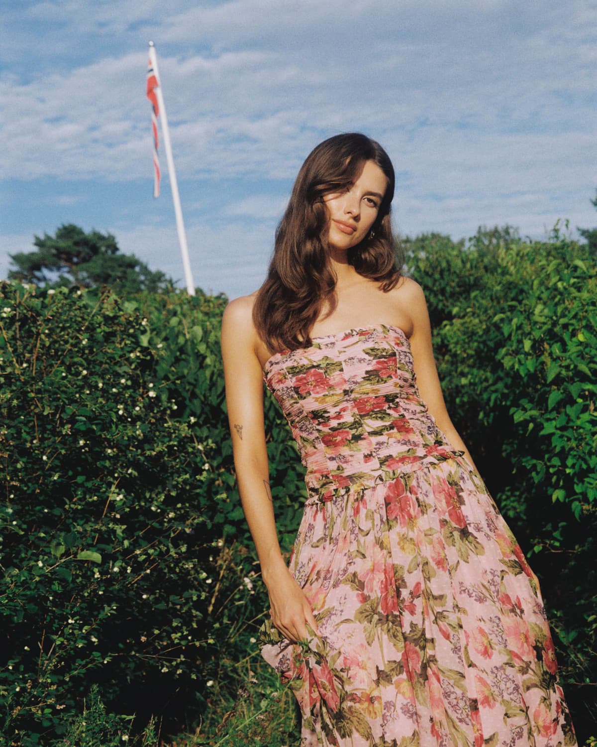 Dotted Georgette Sleeveless Dress, Pink Blossom. Image #1