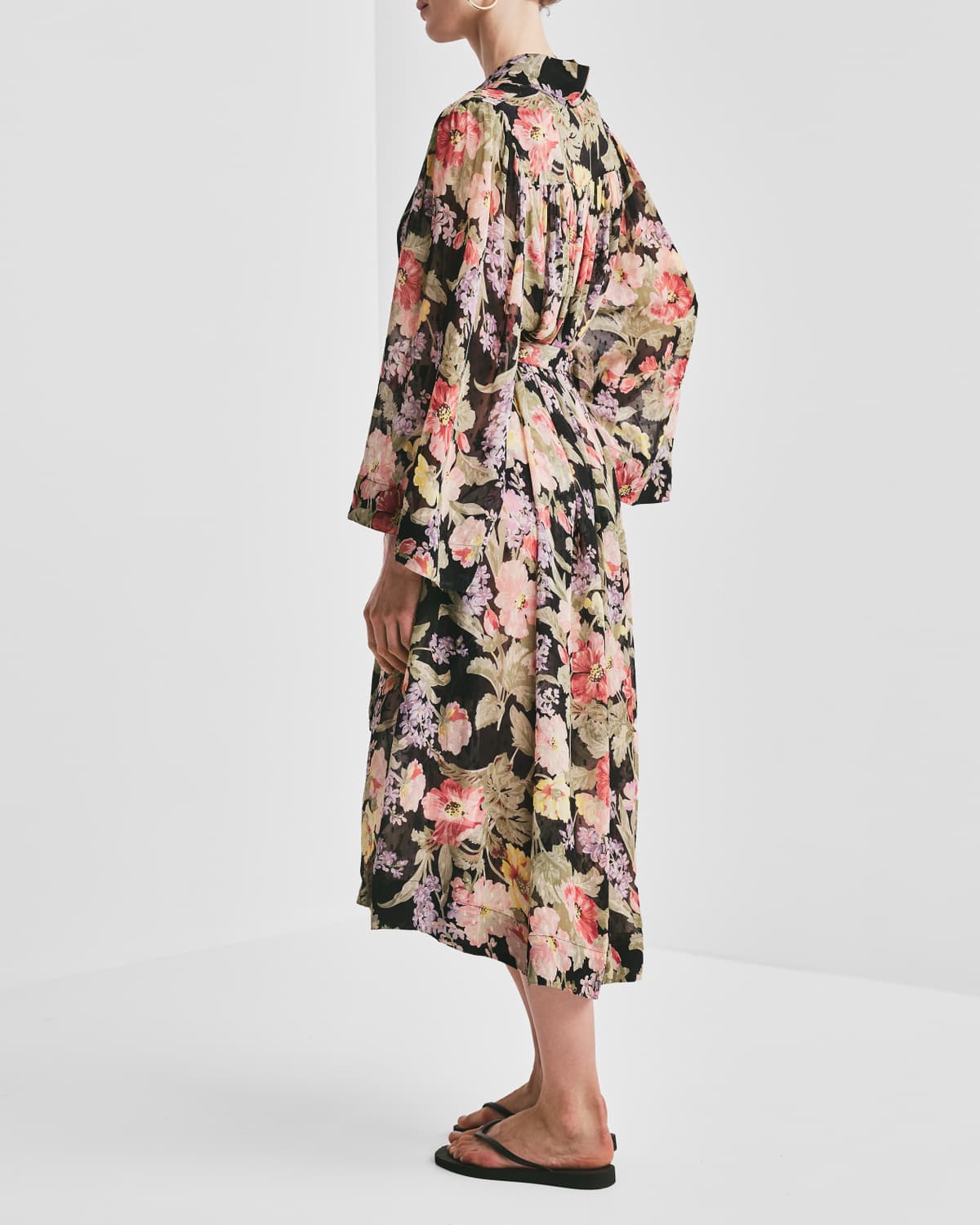 Dotted Georgette Kaftan, Midnight Blossom. Image #2