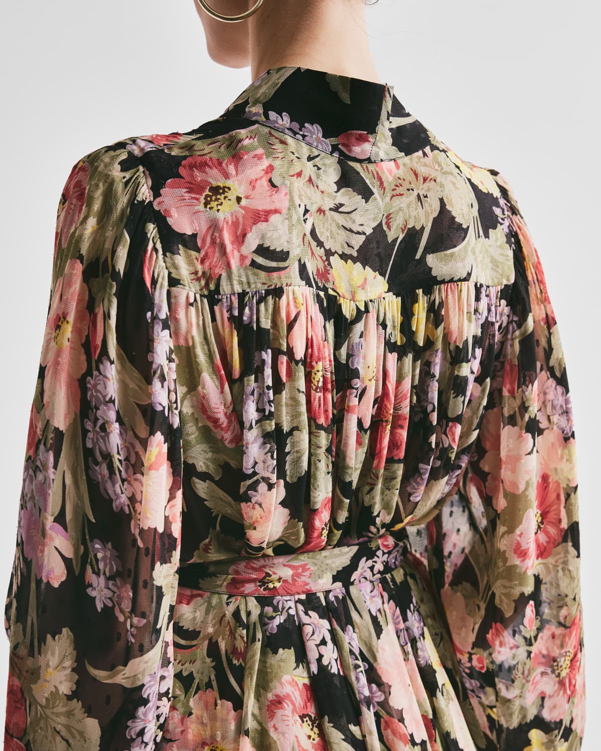 Dotted Georgette Kaftan, Midnight Blossom. Image #3