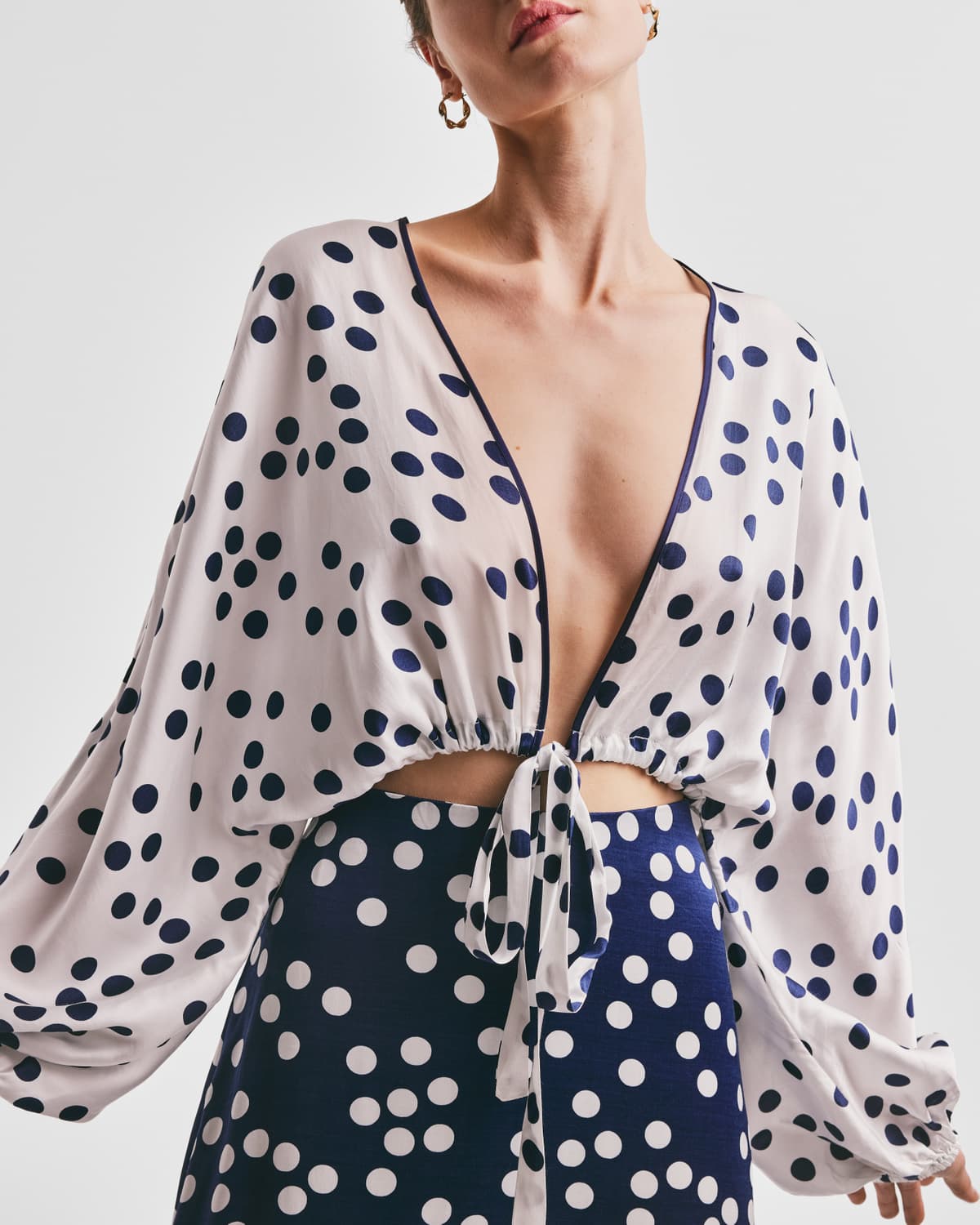 Satin Jacket, Blue Dots. Image #1