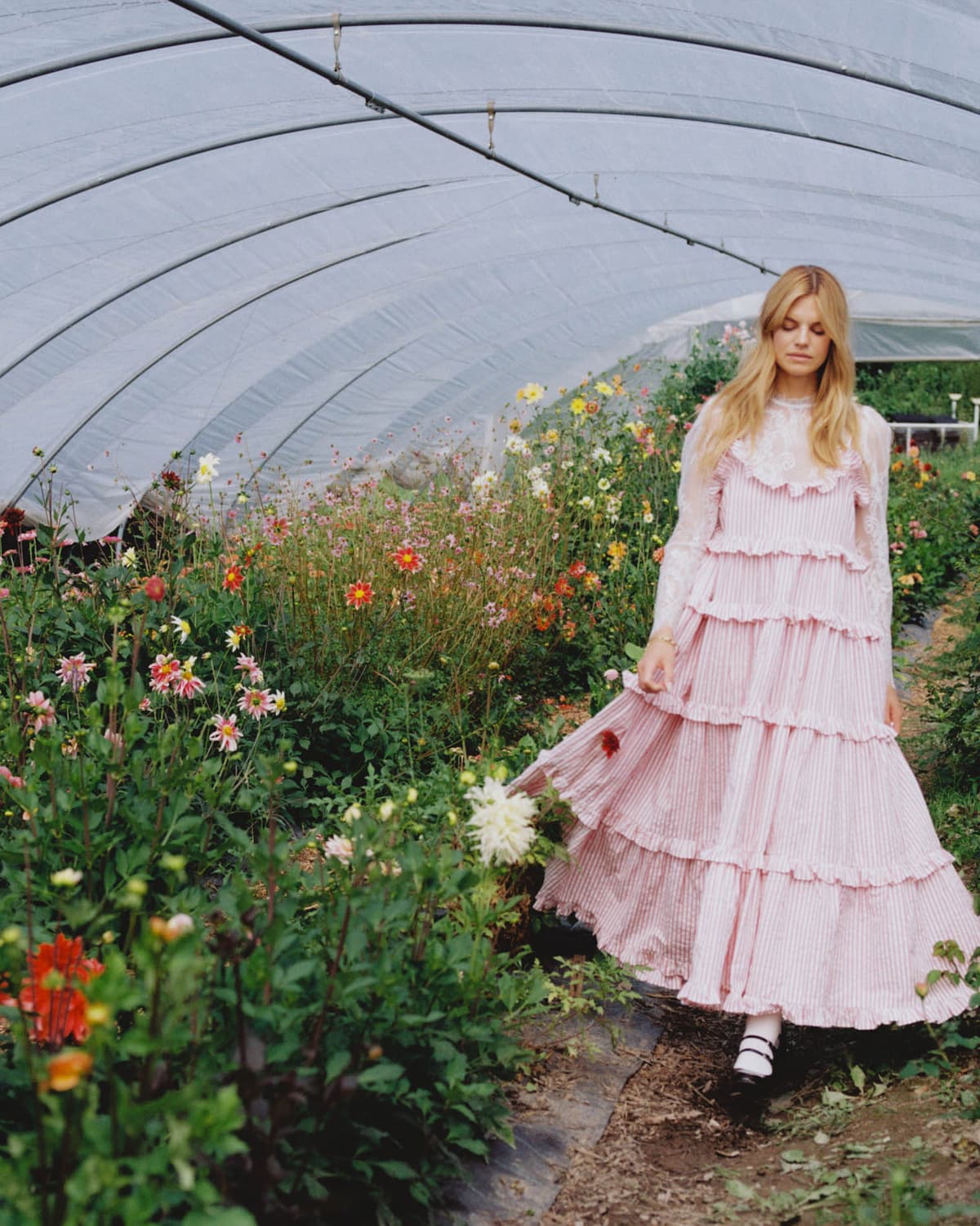 Seersucker Strap Dress, Pink Stripe. Image #1