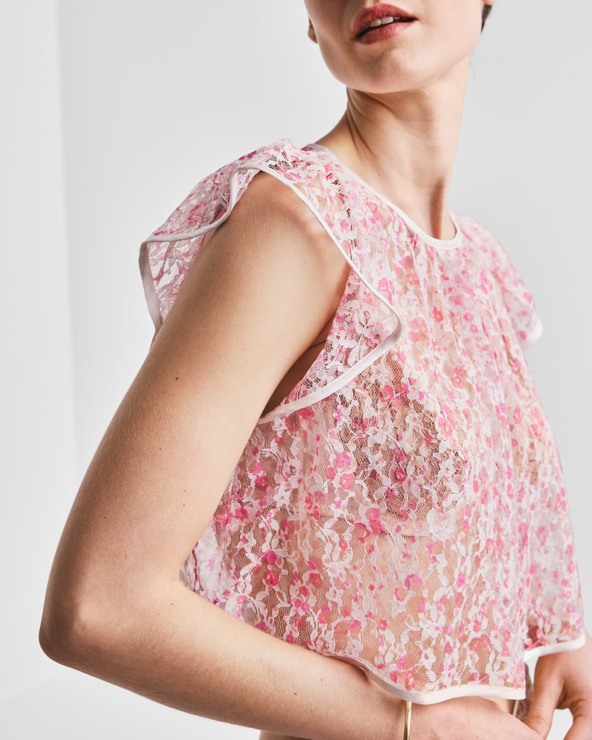 Lace Ruffle Top, Antique Brass. Image #3
