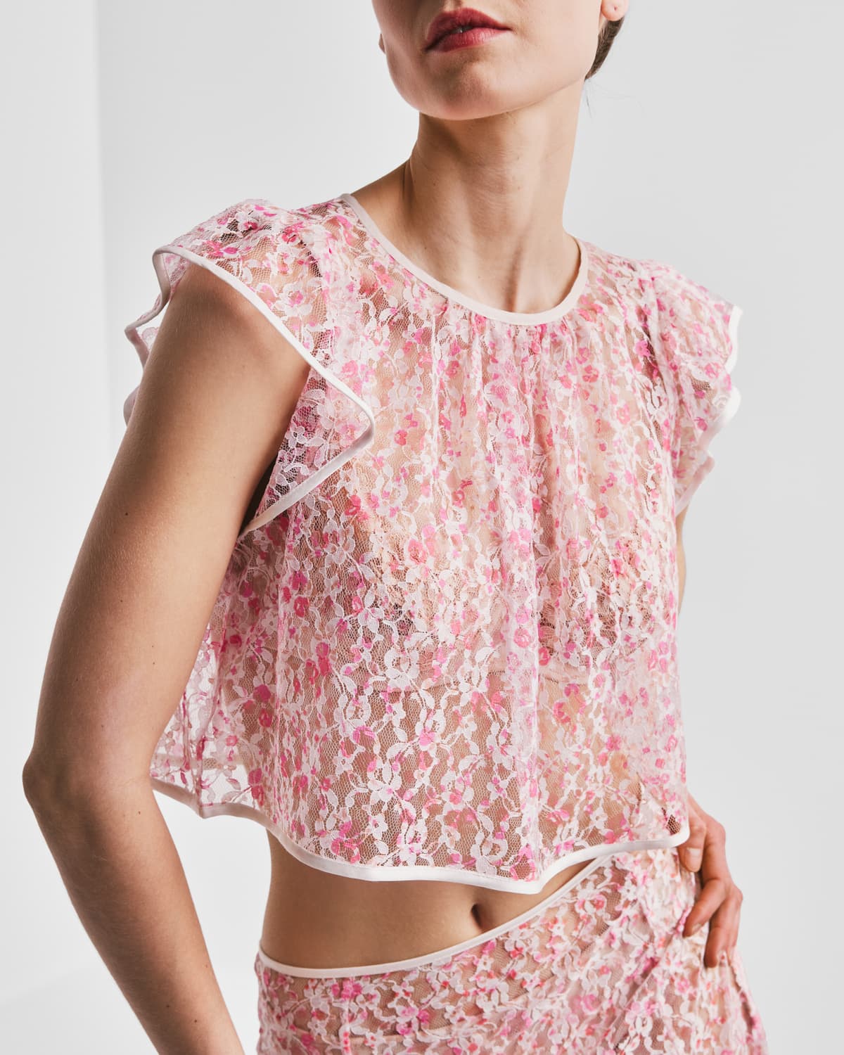 Lace Ruffle Top, Antique Brass. Image #2
