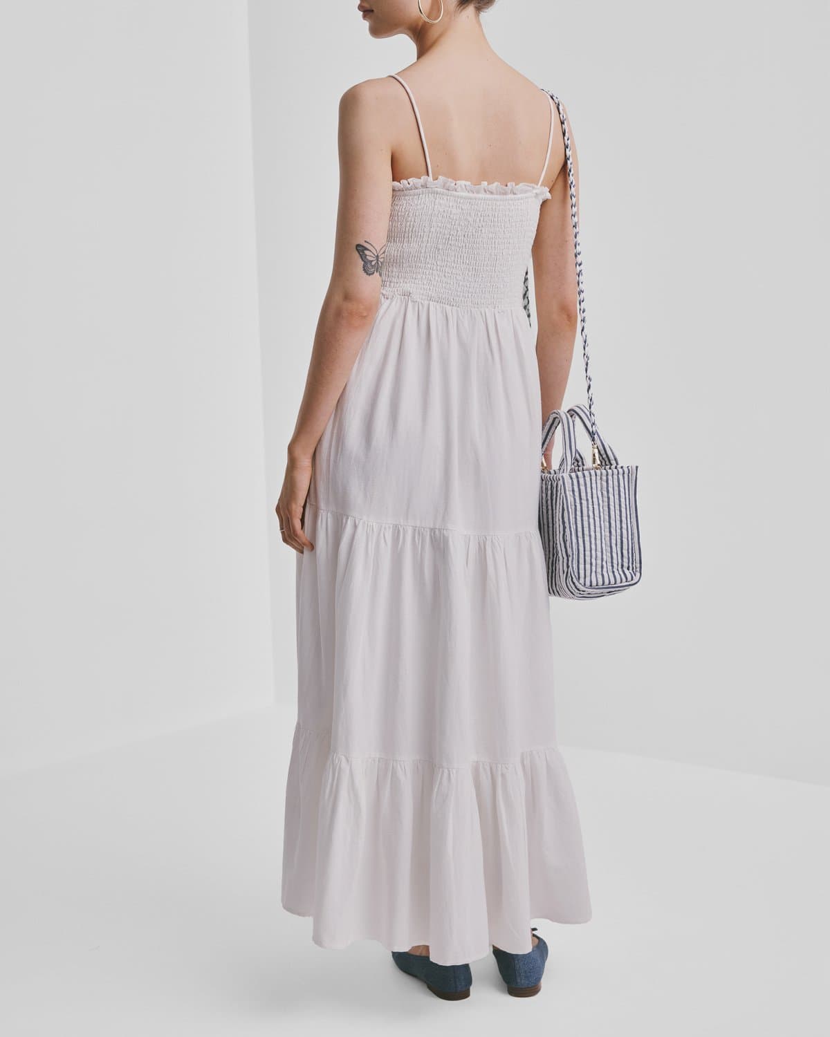 Linen Strap Dress, Off White. Image #5
