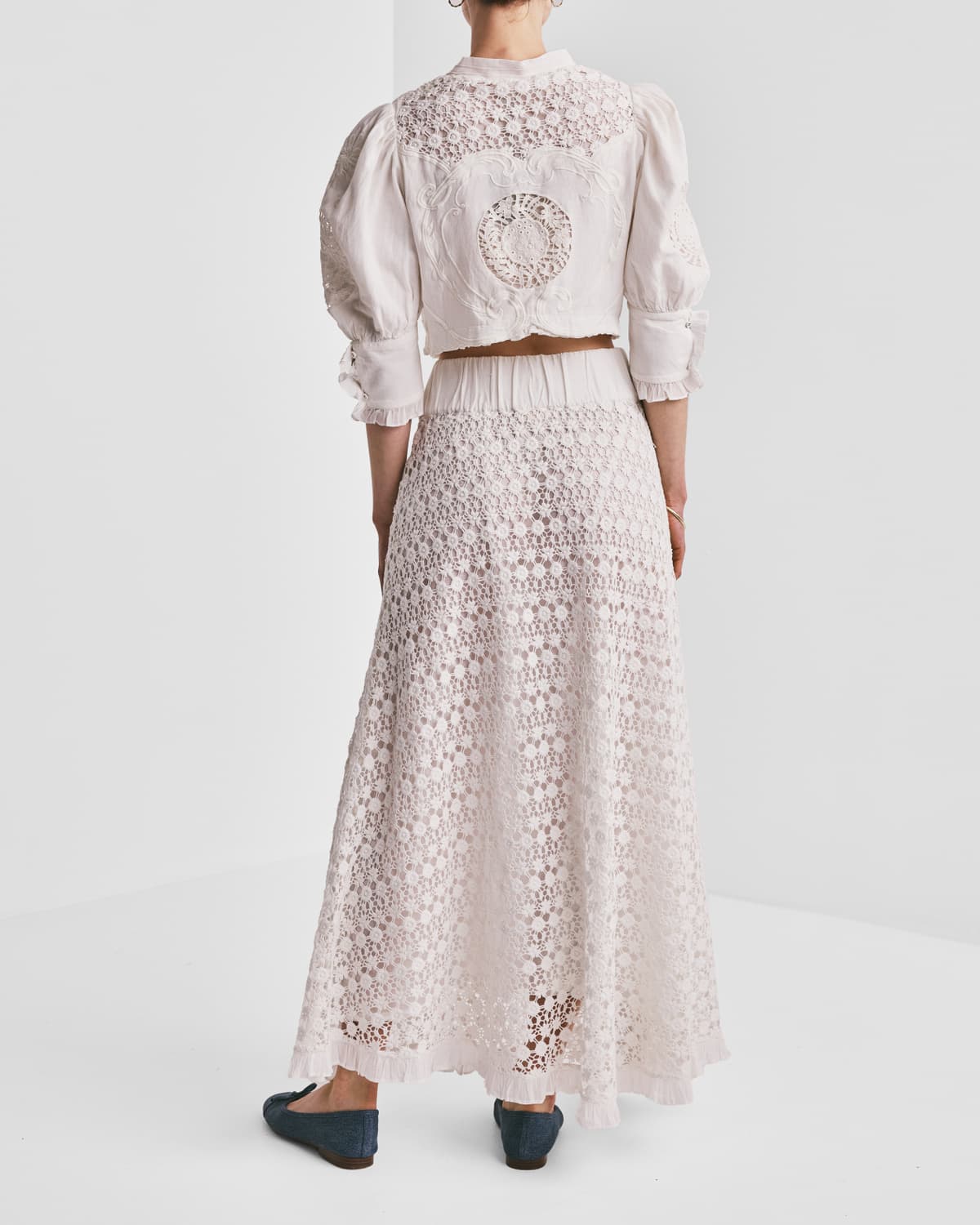 Linen Maxi Skirt, Off White. Image #4