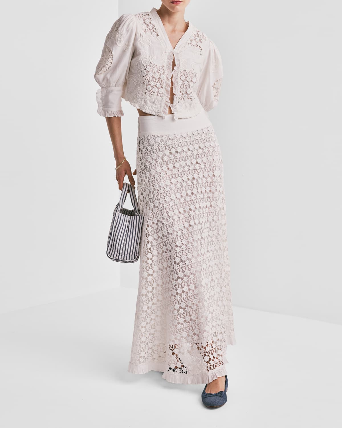 Linen Maxi Skirt, Off White. Image #2
