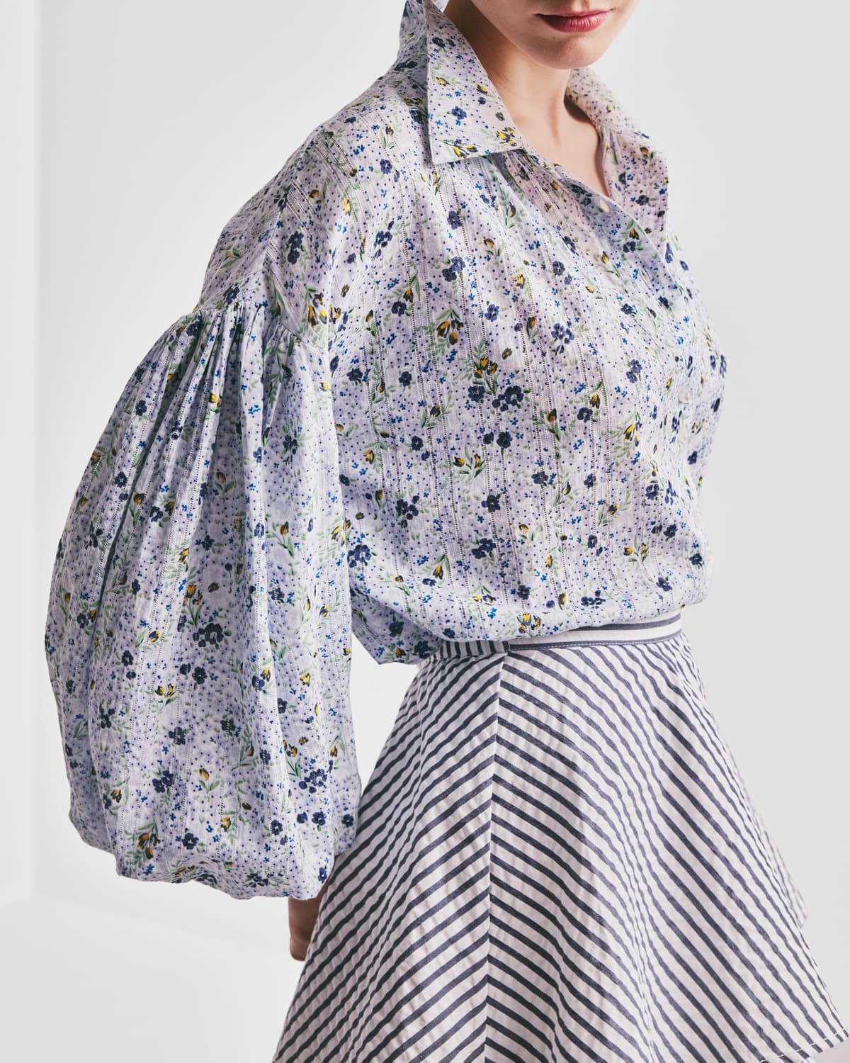 Striped Collared Blouse, Enchanted Garden. Image #2