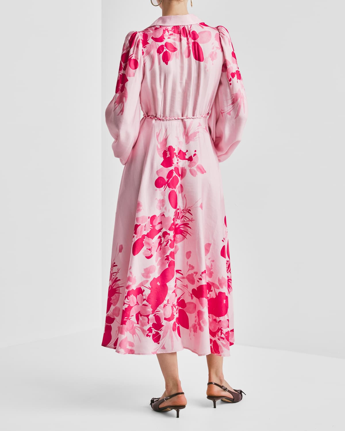 Viscose Shirt Dress, Pink Field. Image #4