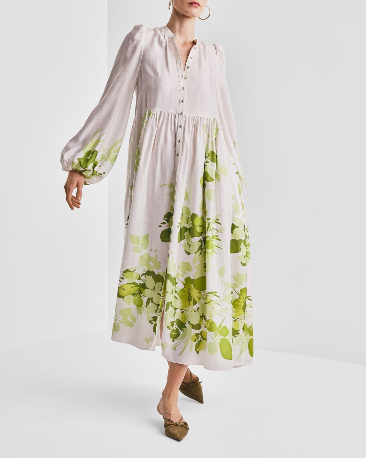 Viscose Relaxed Dress, Green Field. Image #2