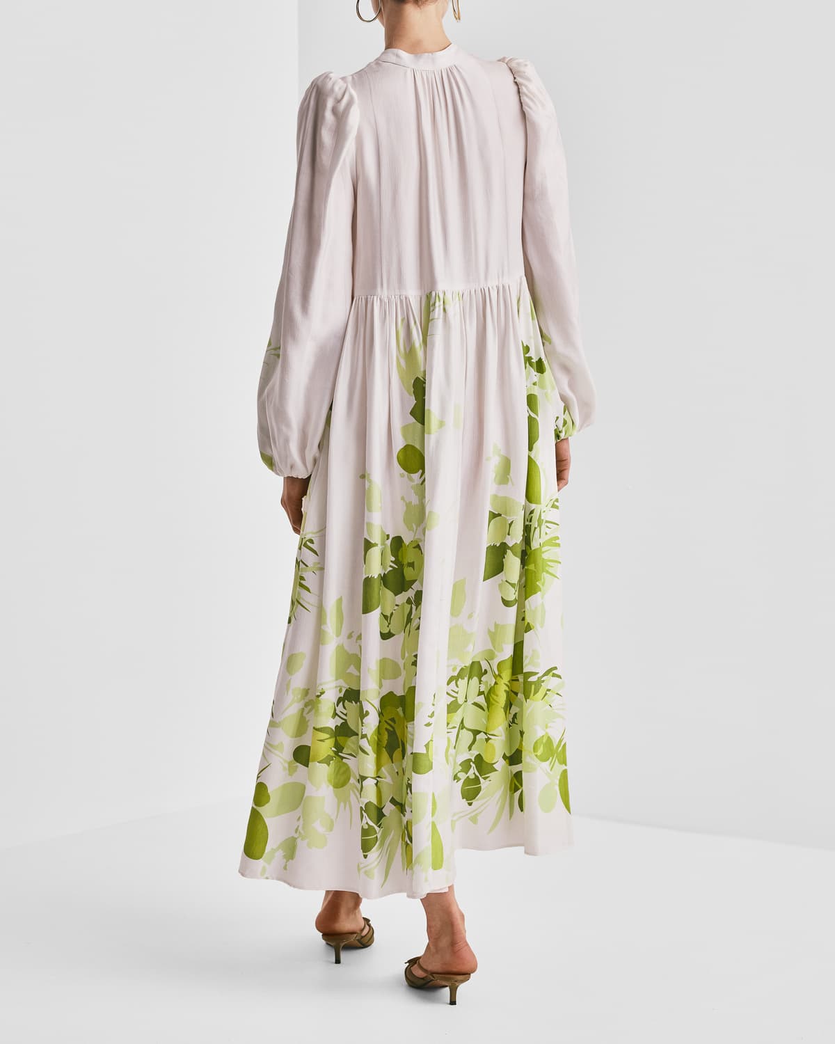 Viscose Relaxed Dress, Green Field. Image #3