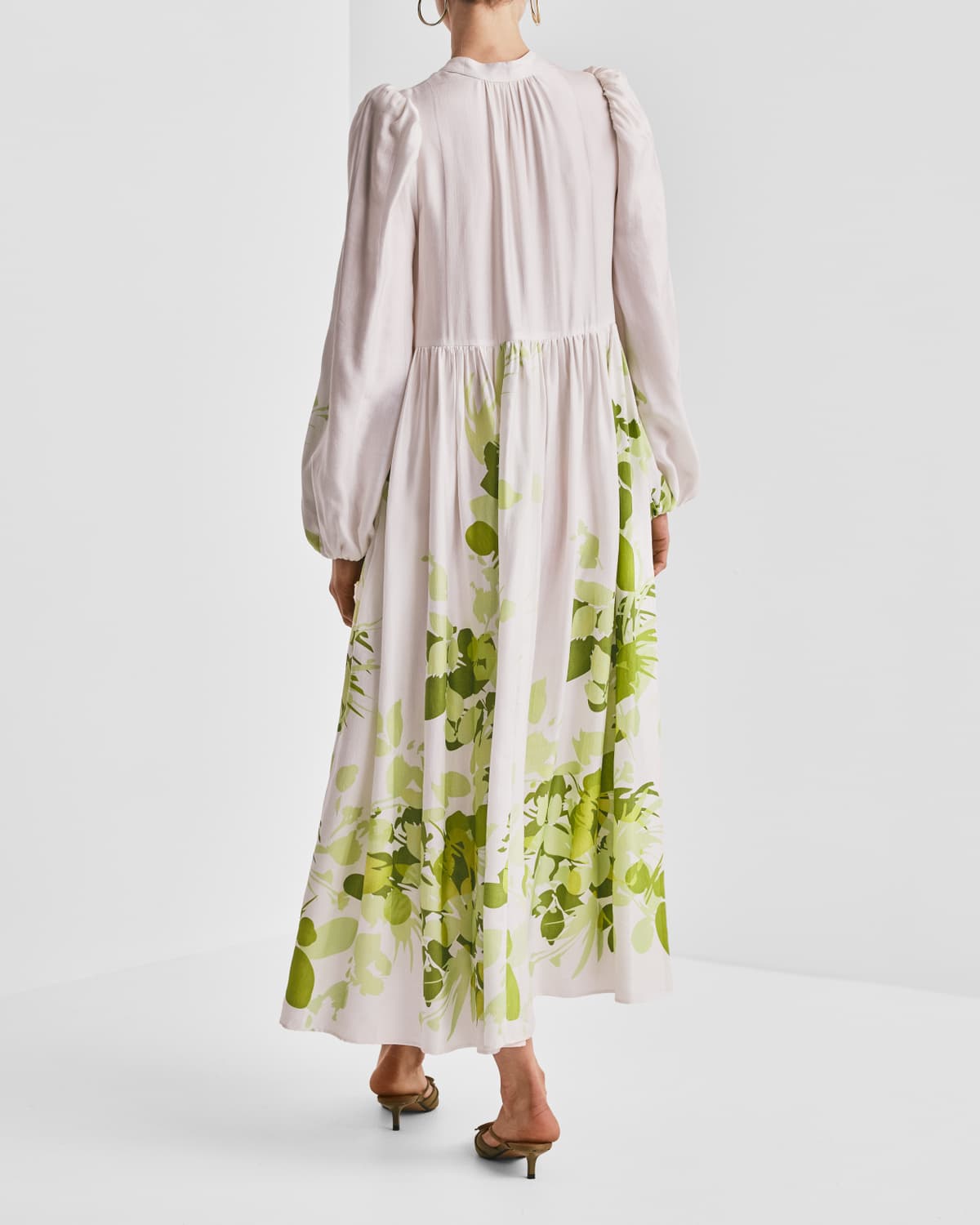 Viscose Relaxed Dress, Green Field. Image #3