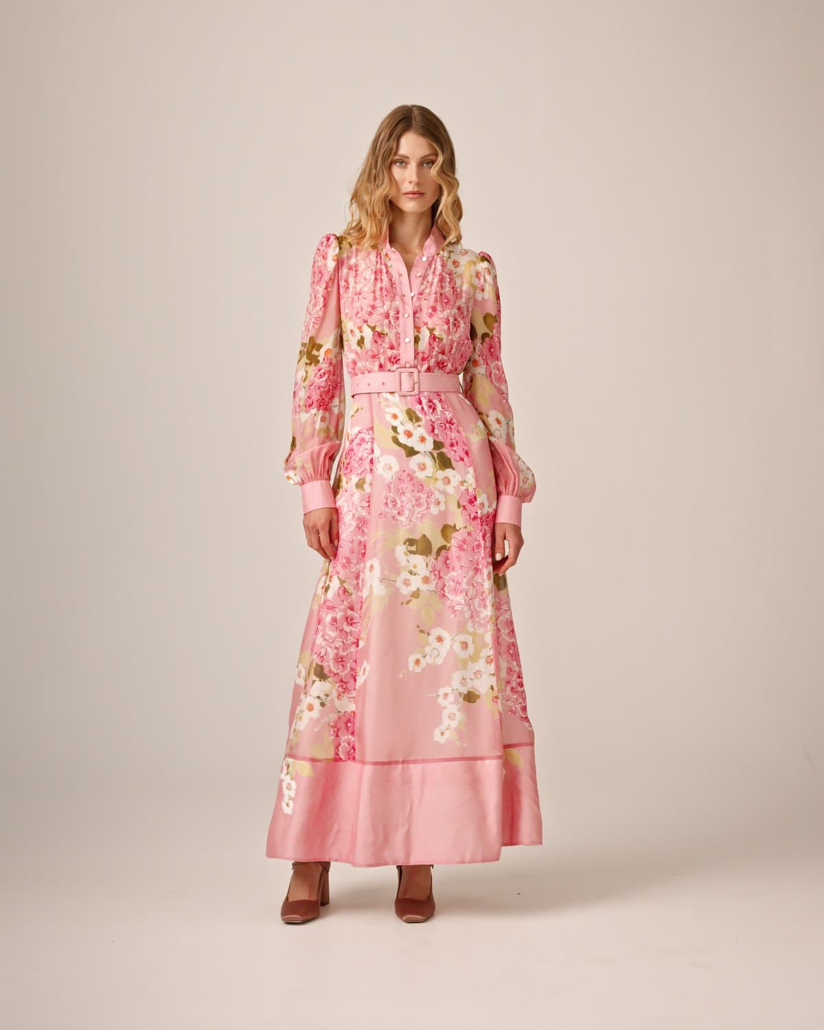 Organza Belt Dress, Cherry Blossom. Image #1