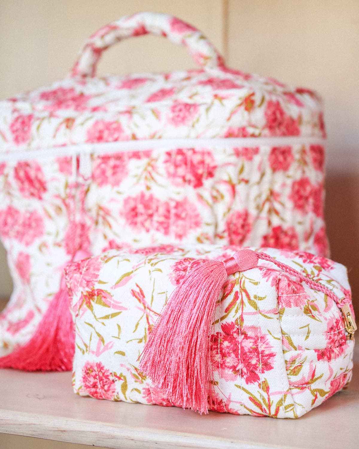 Makeup Bag, Pink Meadow. Image #1