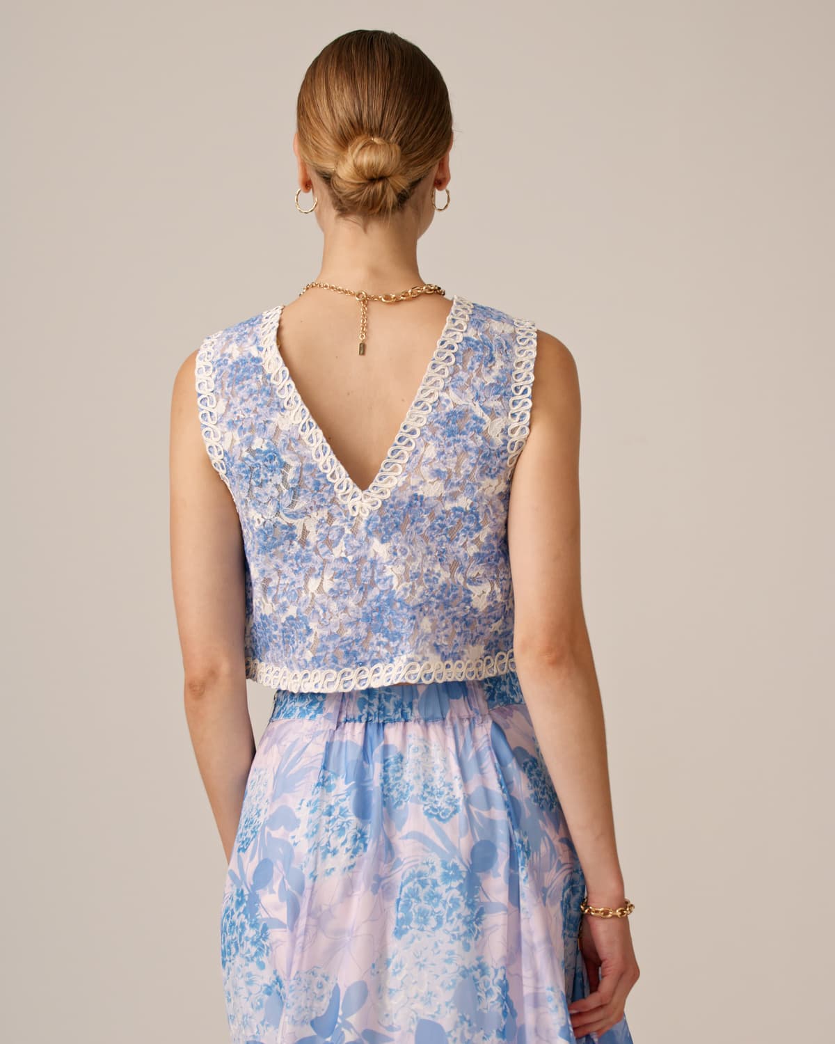 Embroidered Top, Blue Bloom. Image #2