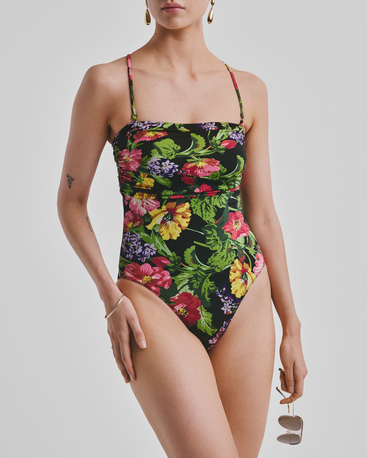 Bandeau Swimsuit, Midnight Bloom. Image #5